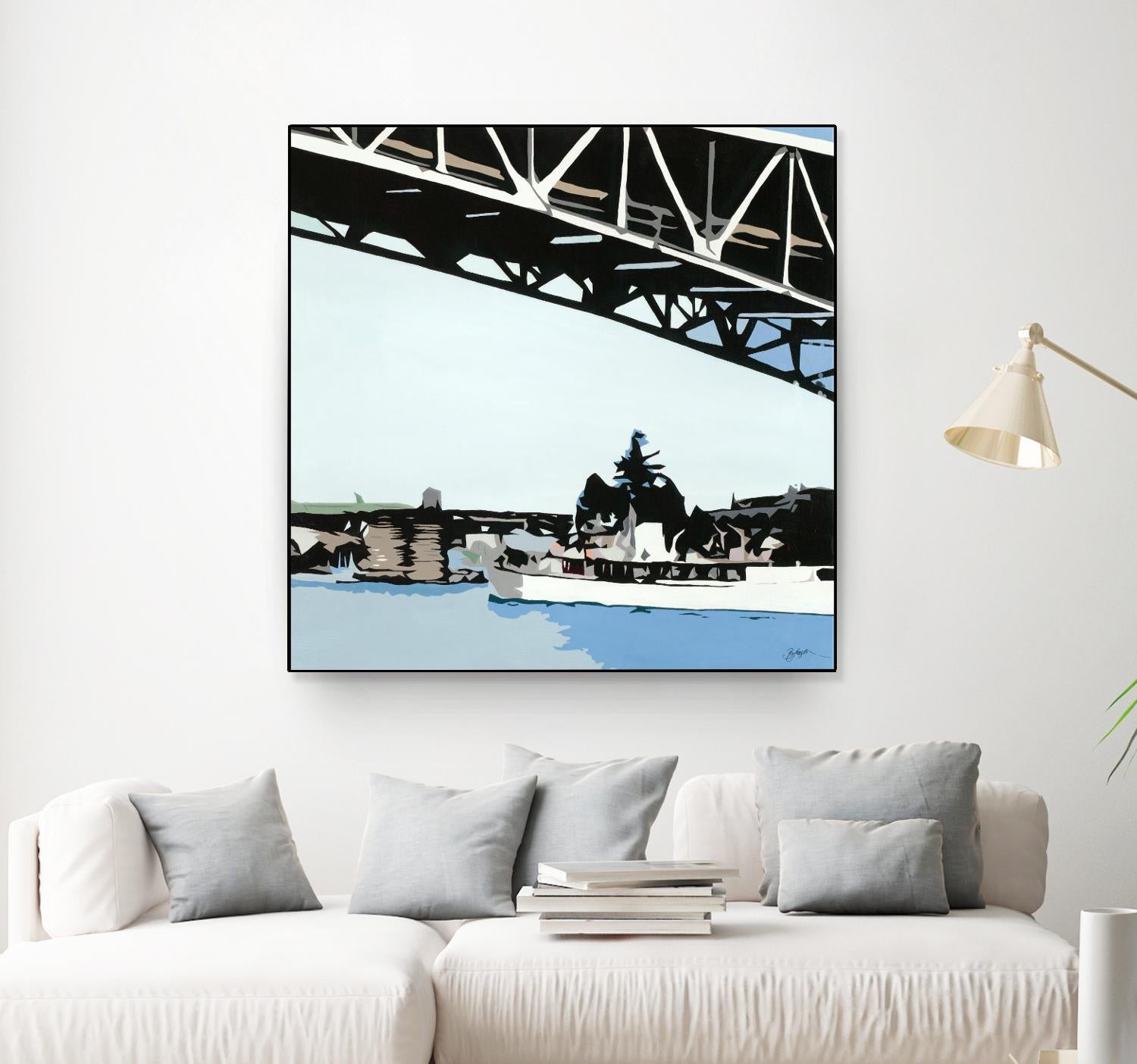 To The Cut by Beth Ann Lawson on GIANT ART - blues coastal bridge