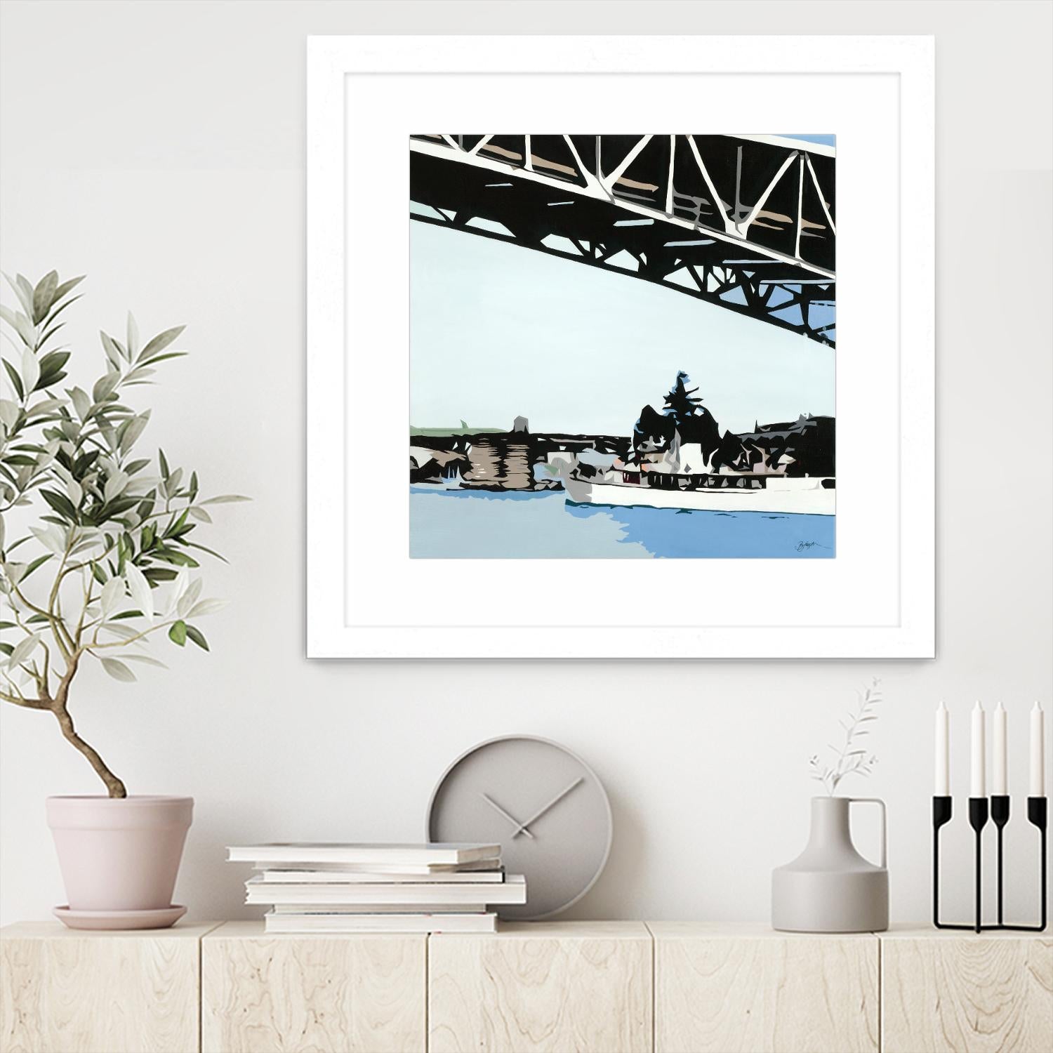 To The Cut by Beth Ann Lawson on GIANT ART - blues coastal bridge