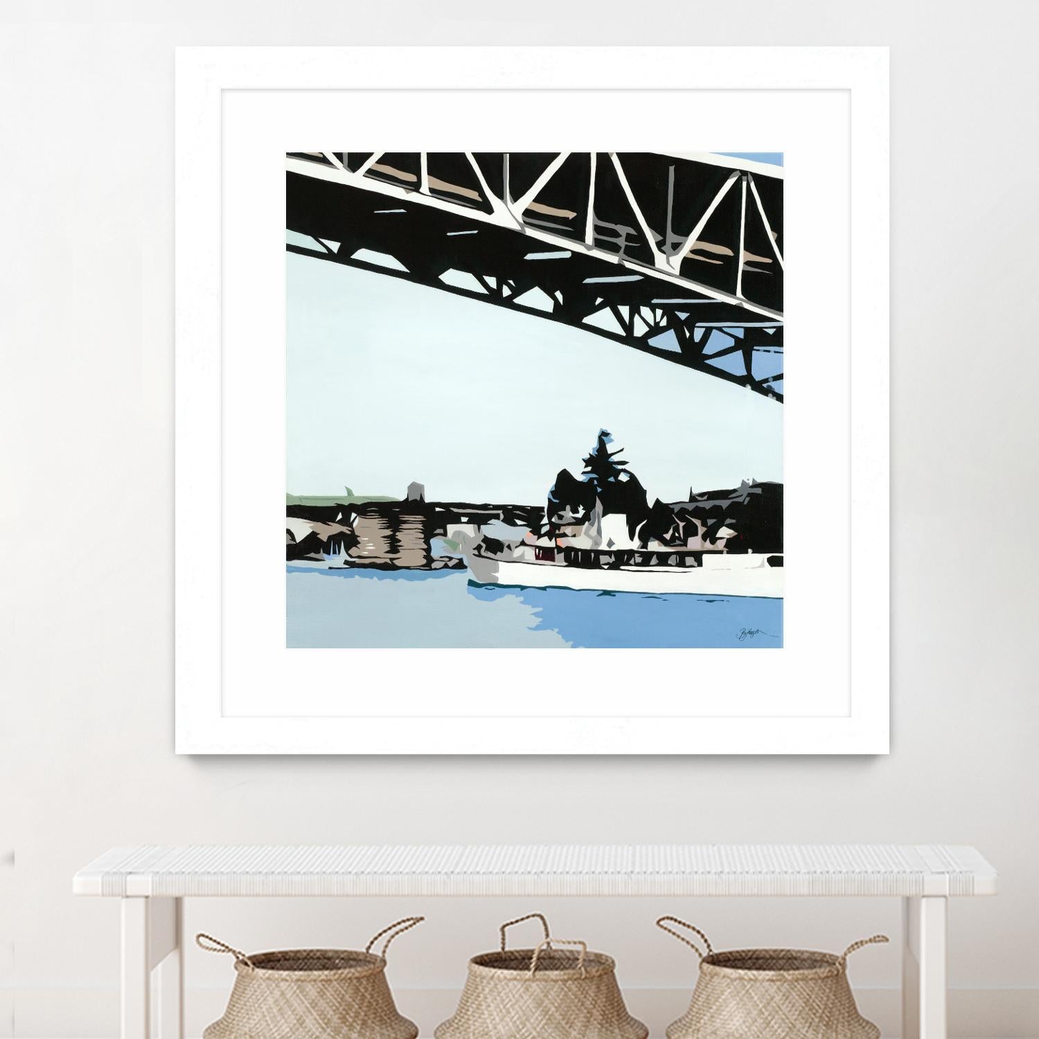 To The Cut by Beth Ann Lawson on GIANT ART - blues coastal bridge