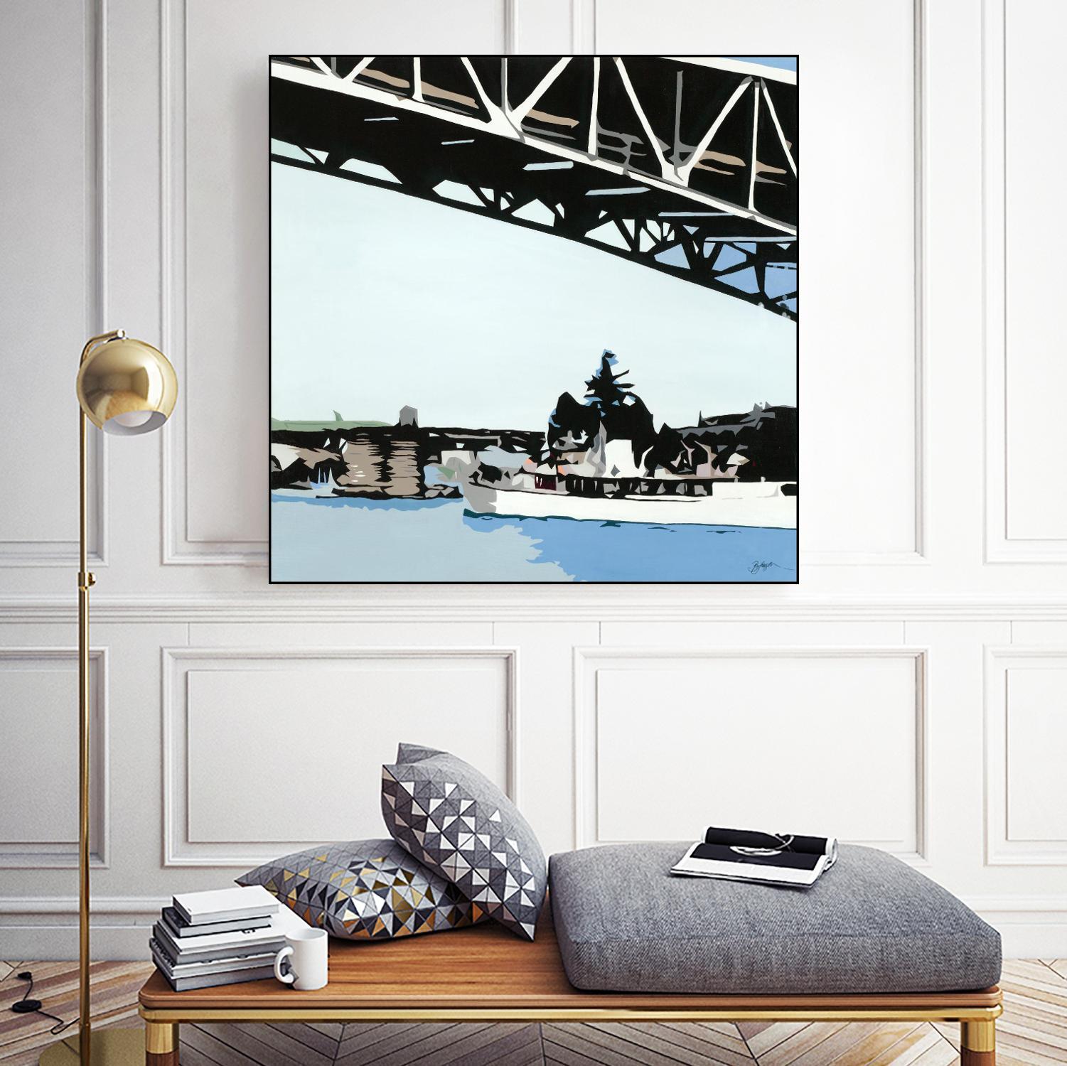 To The Cut by Beth Ann Lawson on GIANT ART - blues coastal bridge