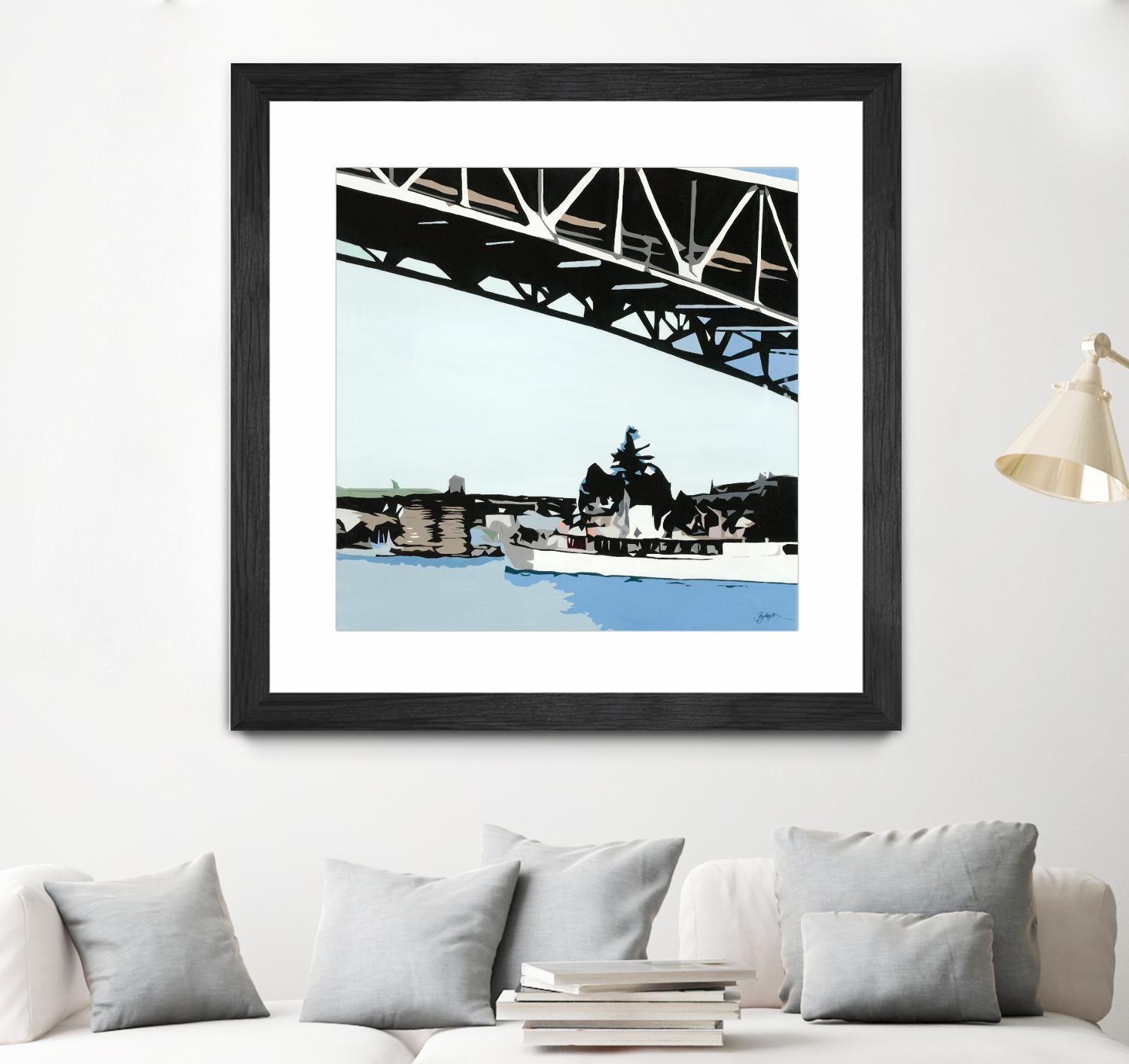 To The Cut by Beth Ann Lawson on GIANT ART - blues coastal bridge