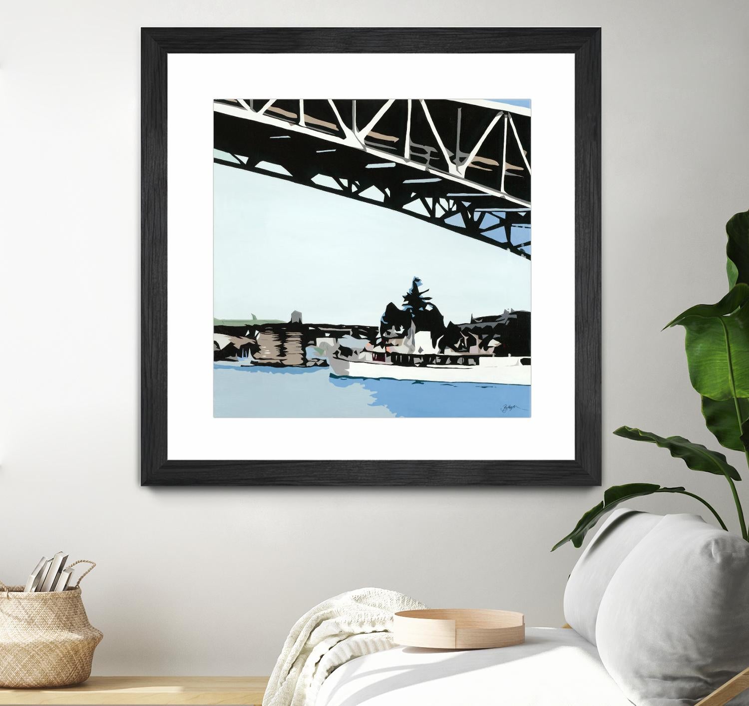 To The Cut by Beth Ann Lawson on GIANT ART - blues coastal bridge