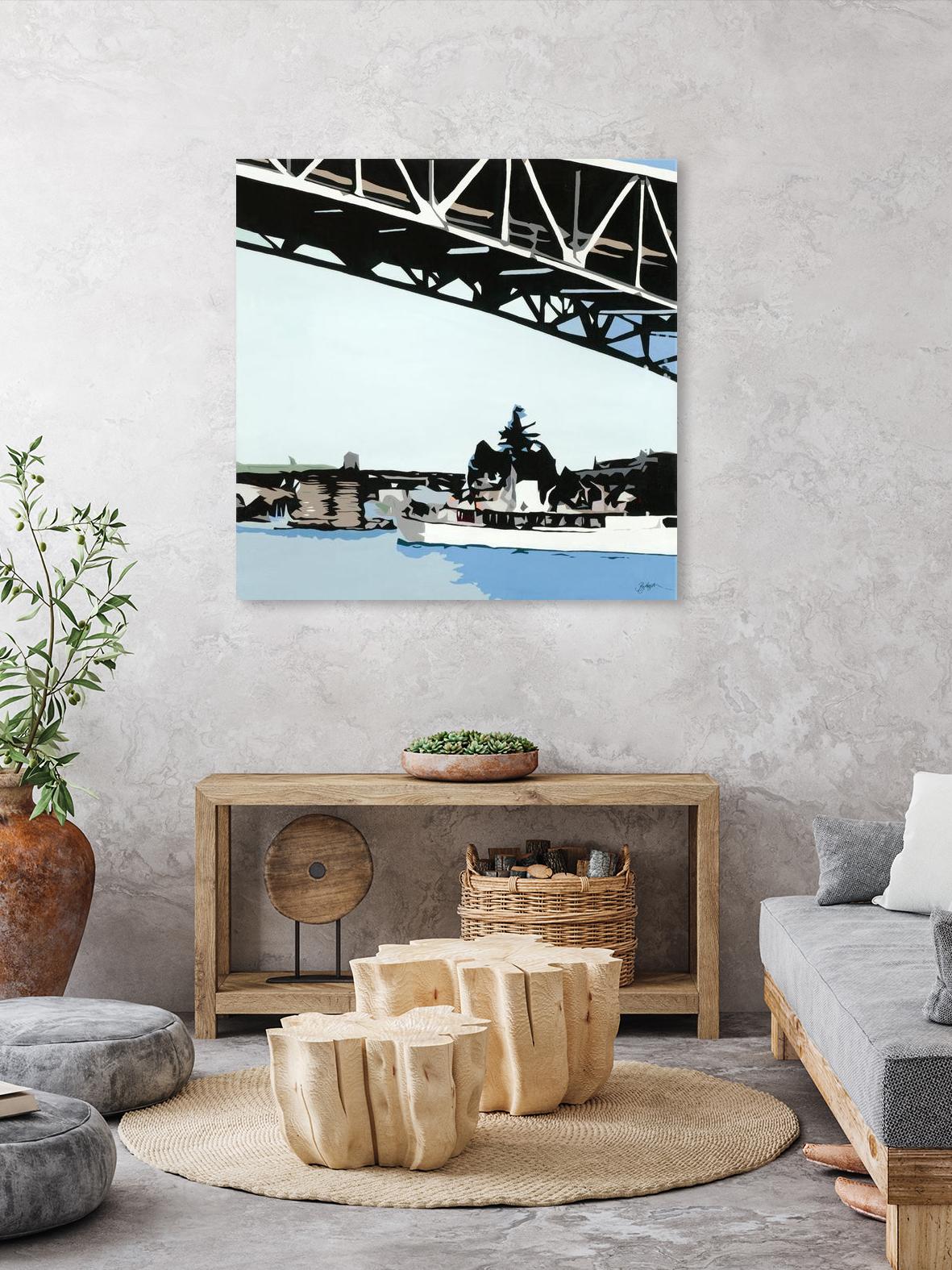 To The Cut by Beth Ann Lawson on GIANT ART - blues coastal bridge