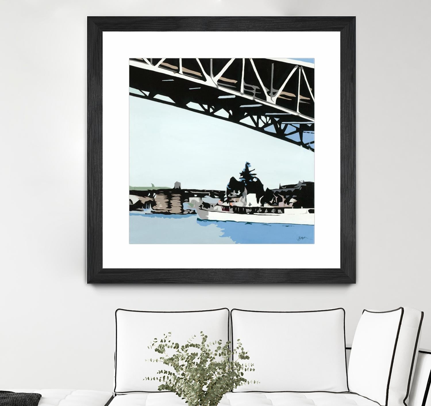 To The Cut by Beth Ann Lawson on GIANT ART - blues coastal bridge