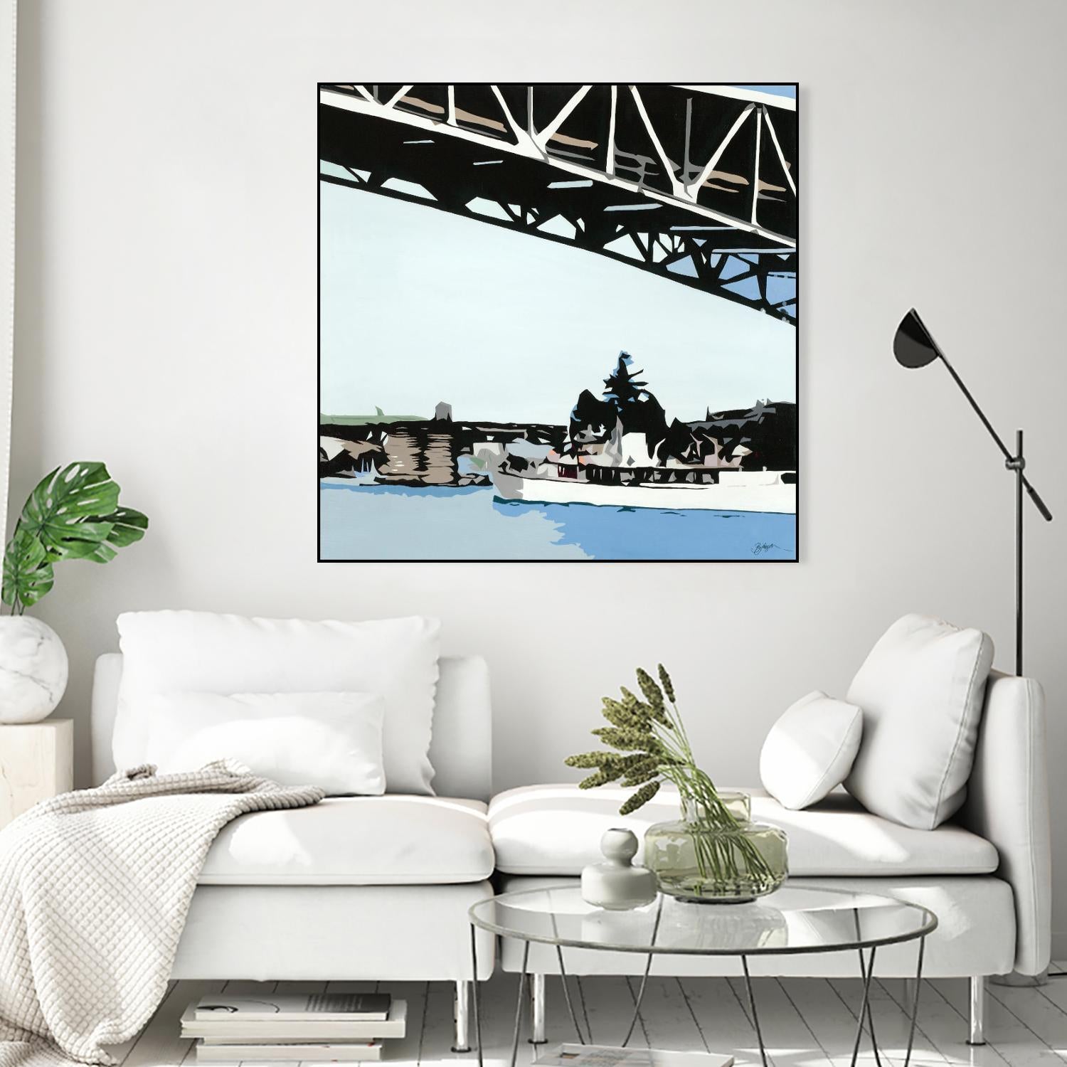 To The Cut by Beth Ann Lawson on GIANT ART - blues coastal bridge