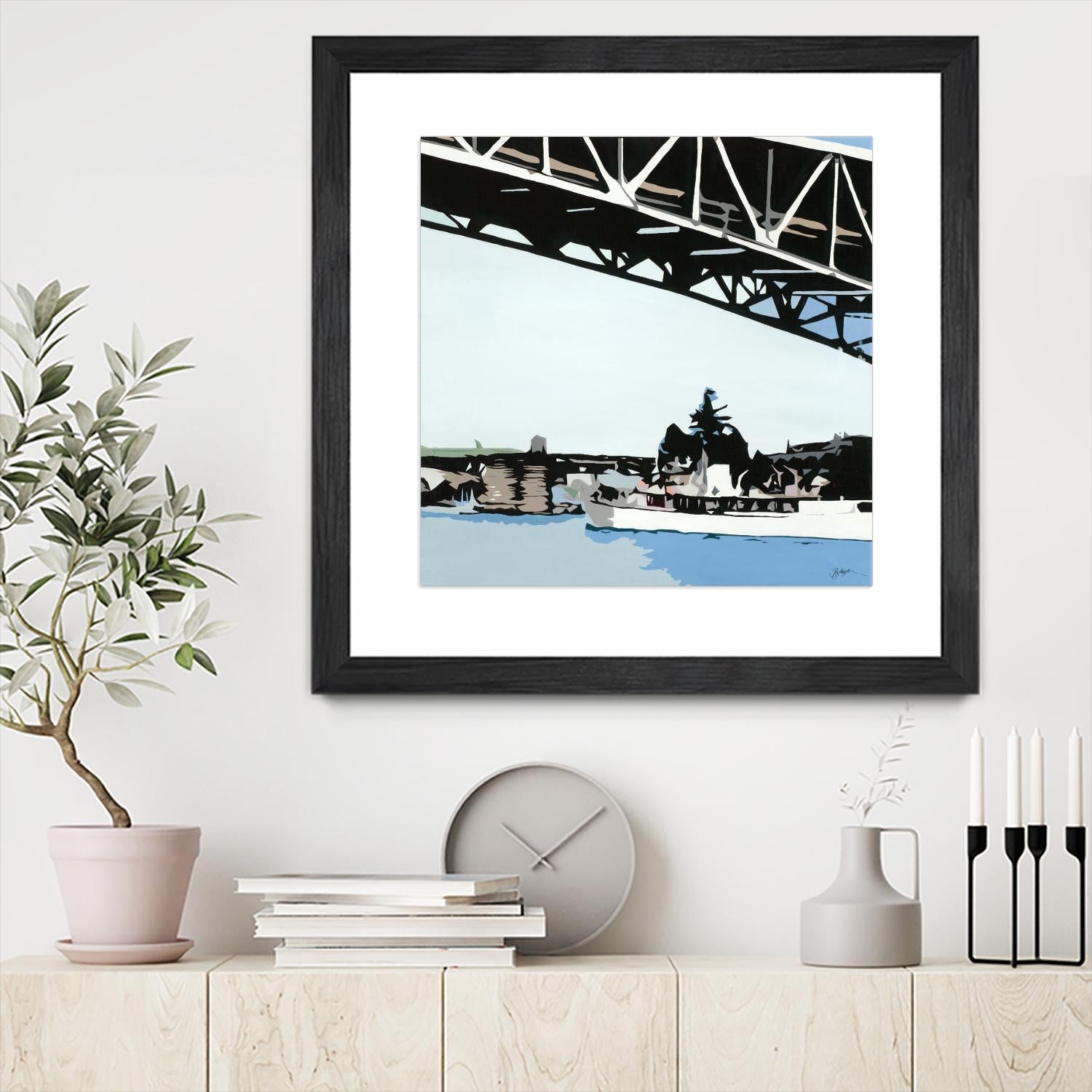 To The Cut by Beth Ann Lawson on GIANT ART - blues coastal bridge