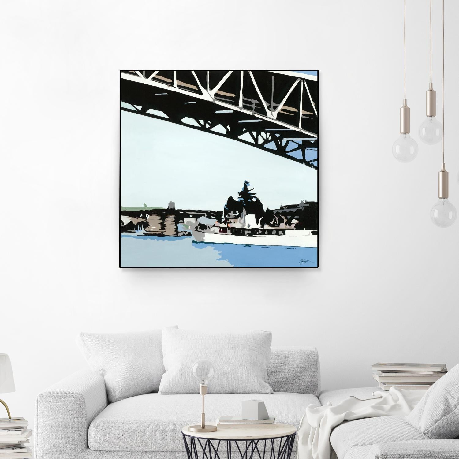 To The Cut by Beth Ann Lawson on GIANT ART - blues coastal bridge