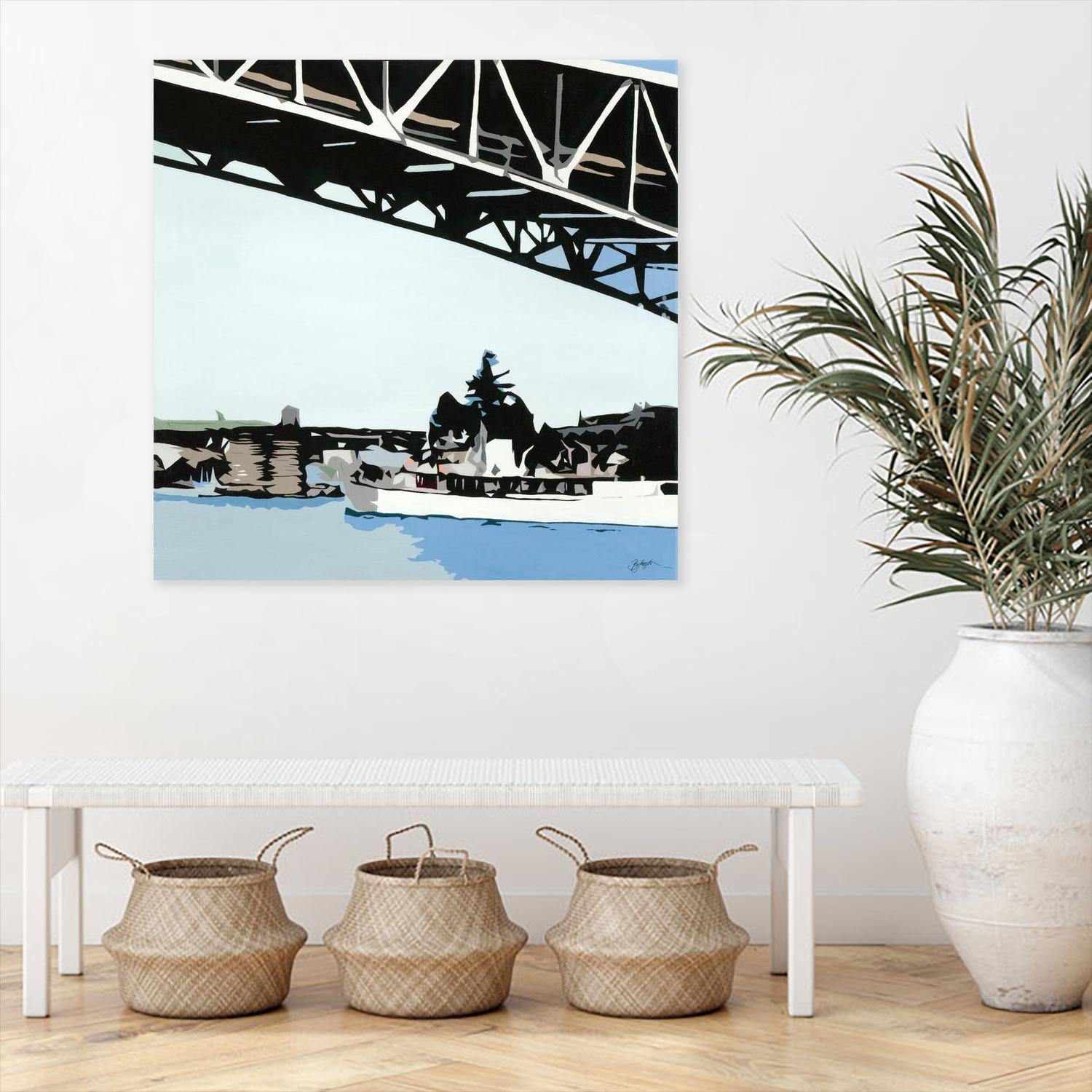 To The Cut by Beth Ann Lawson on GIANT ART - blues coastal bridge