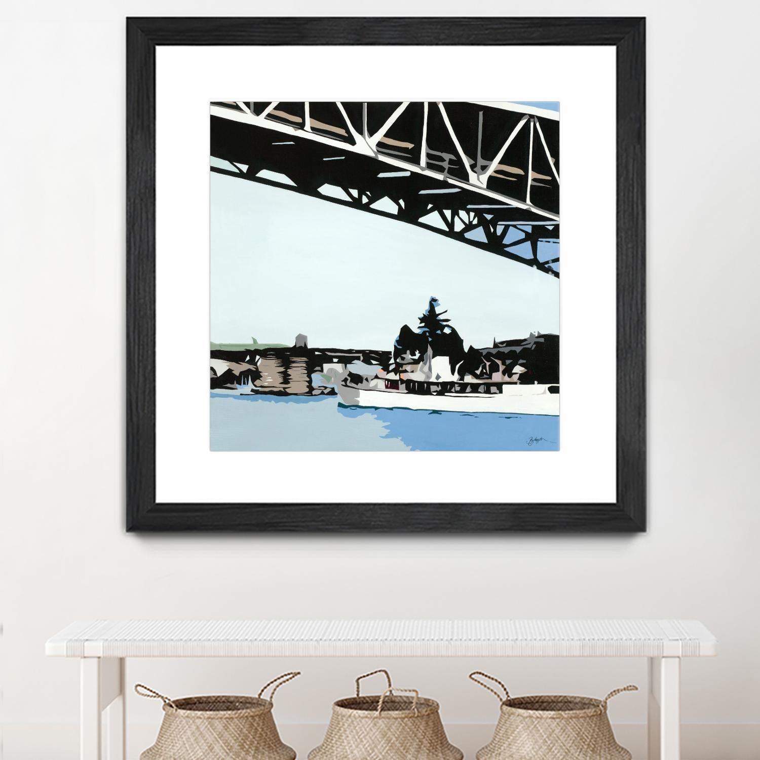 To The Cut by Beth Ann Lawson on GIANT ART - blues coastal bridge