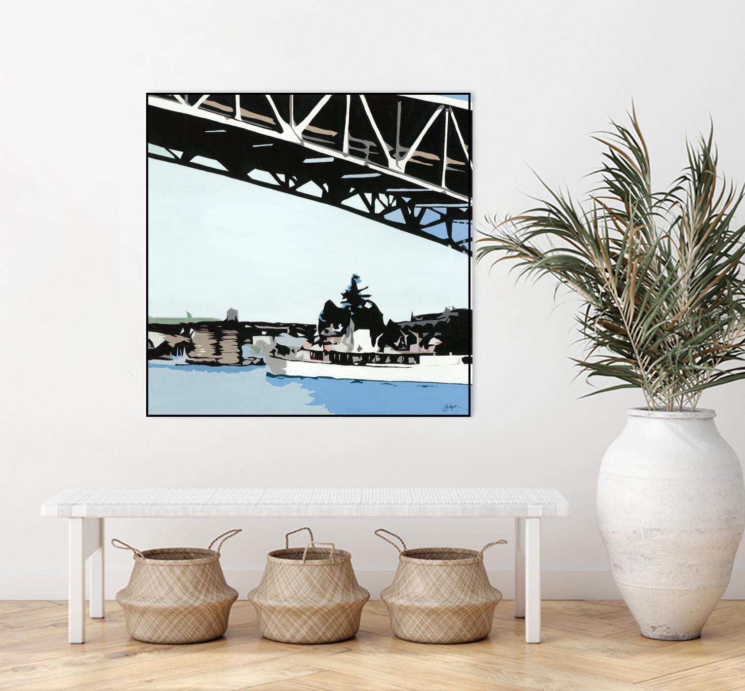 To The Cut by Beth Ann Lawson on GIANT ART - blues coastal bridge