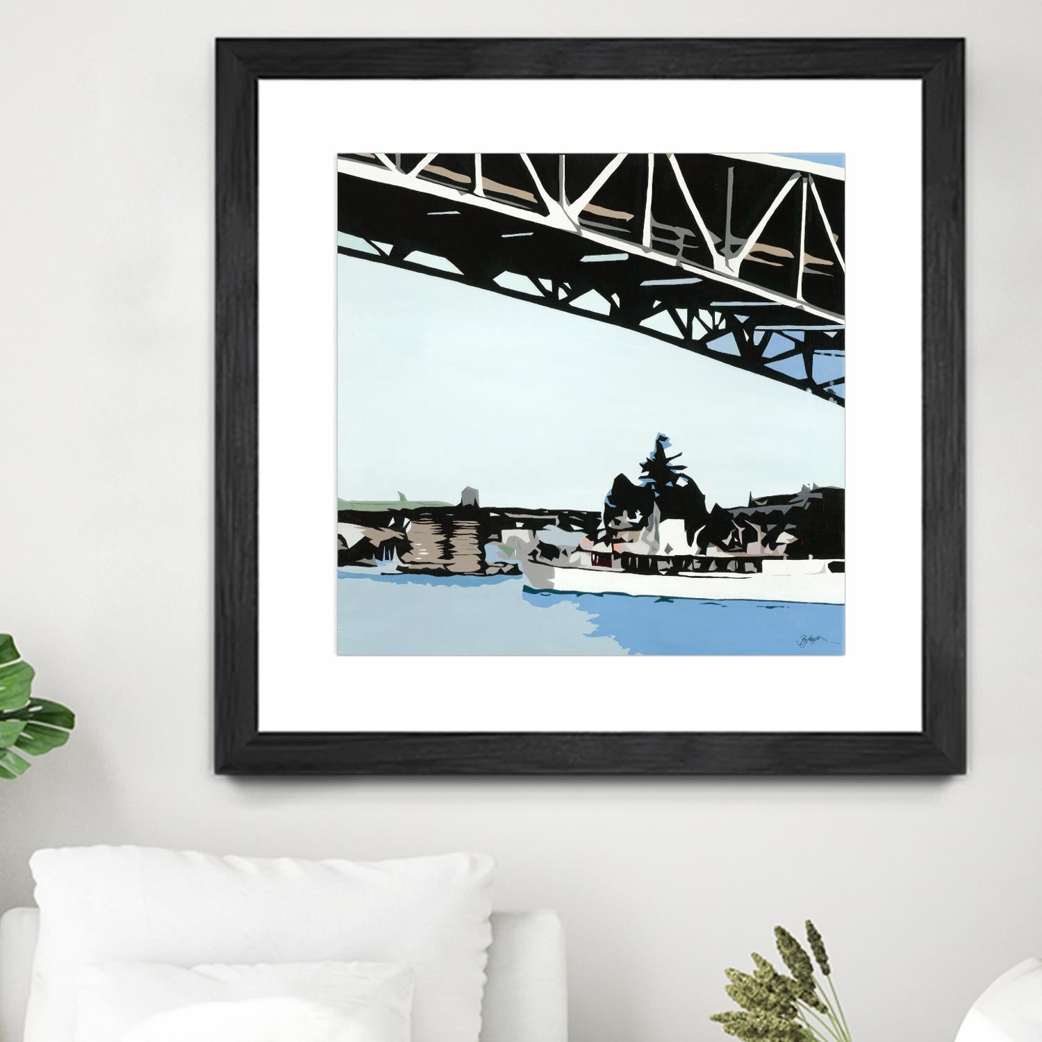 To The Cut by Beth Ann Lawson on GIANT ART - blues coastal bridge