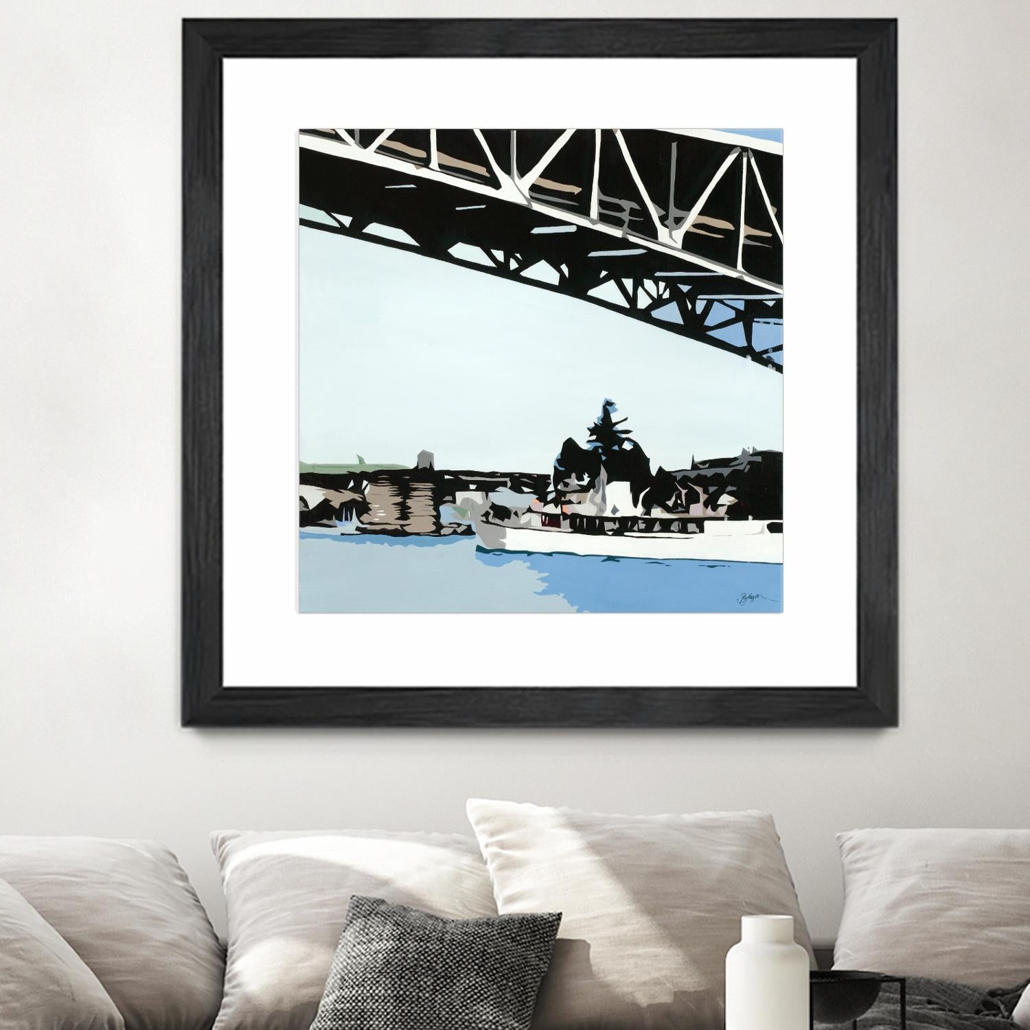 To The Cut by Beth Ann Lawson on GIANT ART - blues coastal bridge