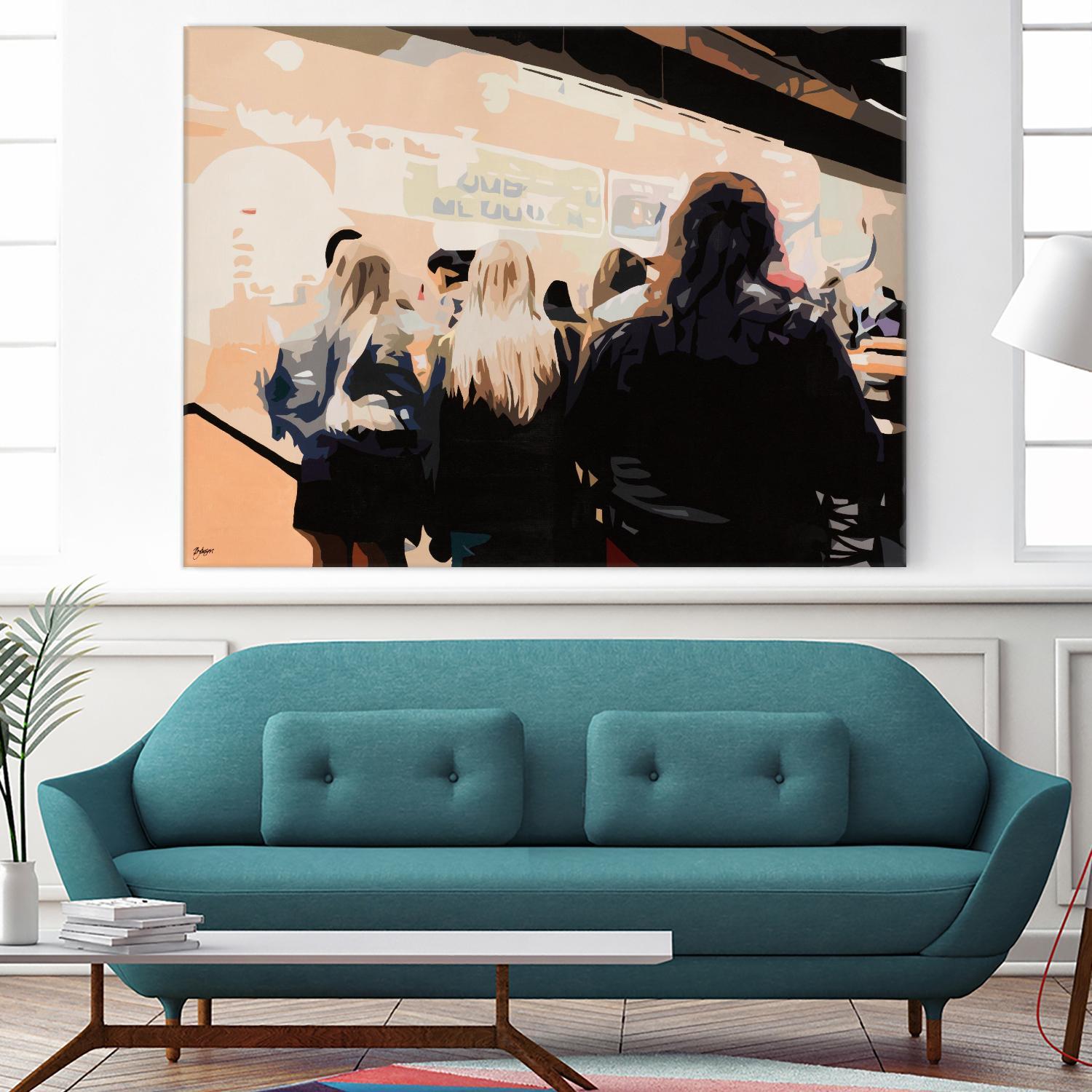 Late Night Queue by Beth Ann Lawson on GIANT ART - black figurative people