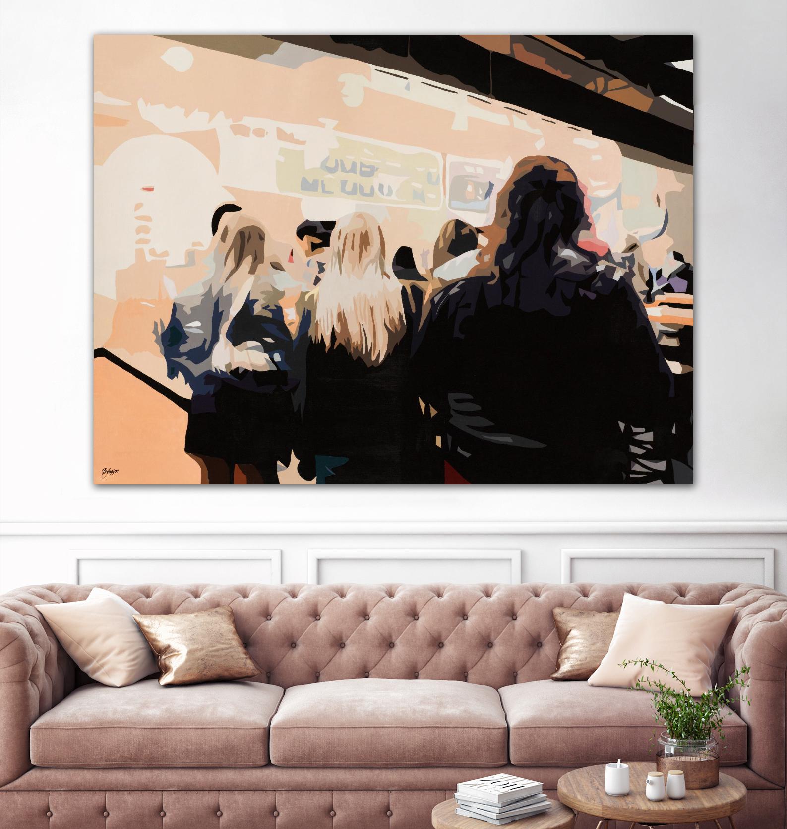 Late Night Queue by Beth Ann Lawson on GIANT ART - black figurative people