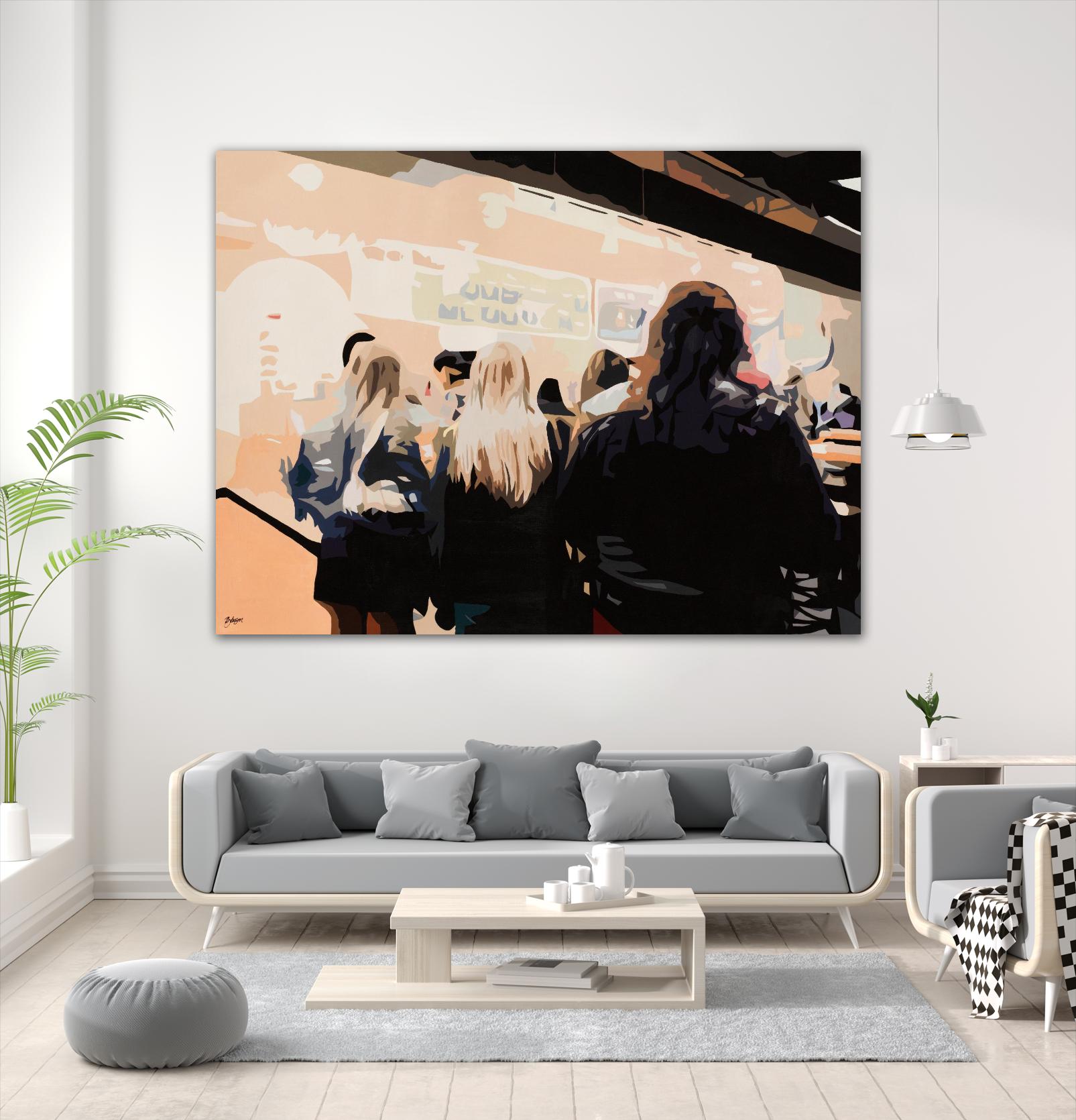 Late Night Queue by Beth Ann Lawson on GIANT ART - black figurative people