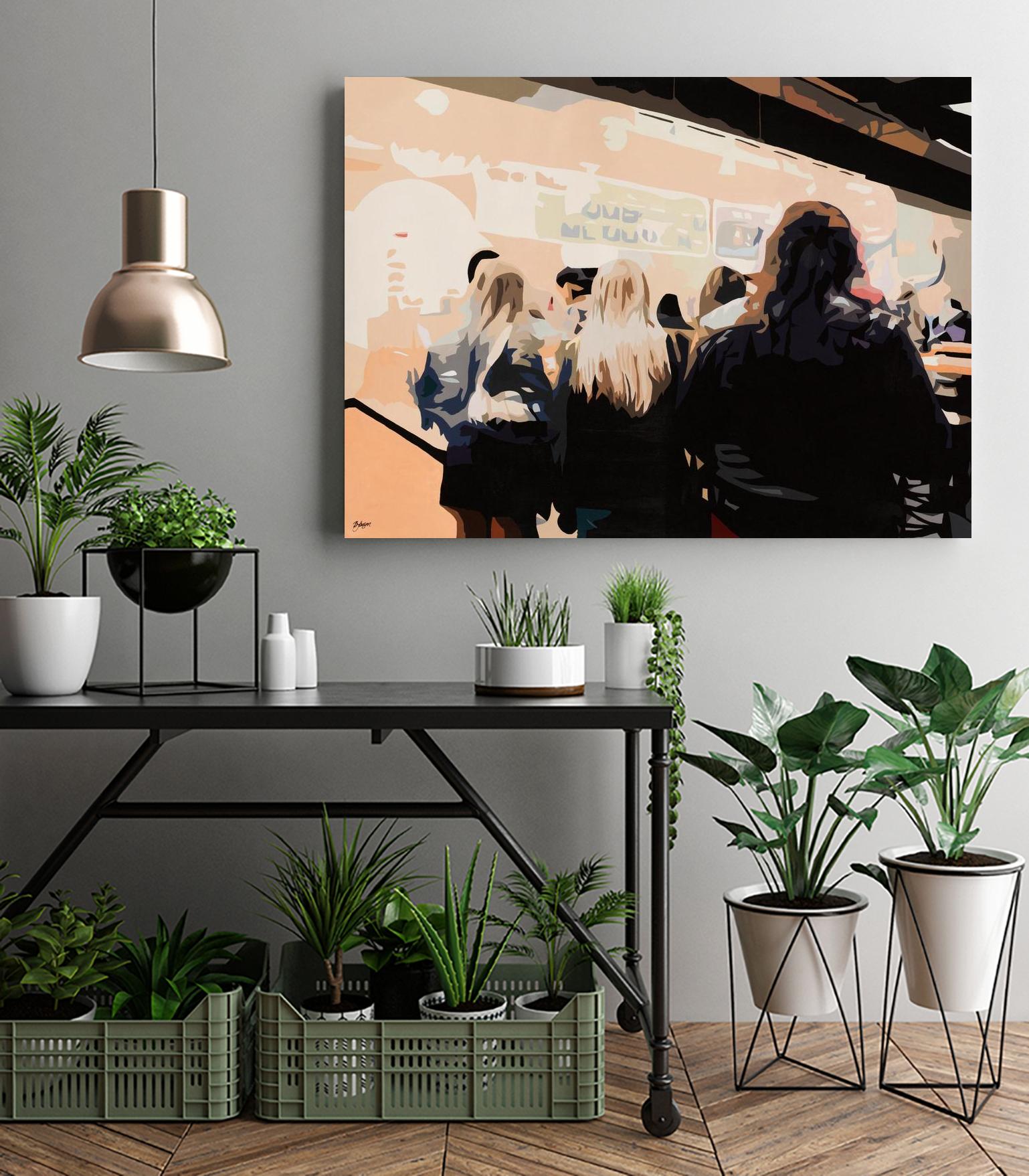 Late Night Queue by Beth Ann Lawson on GIANT ART - black figurative people