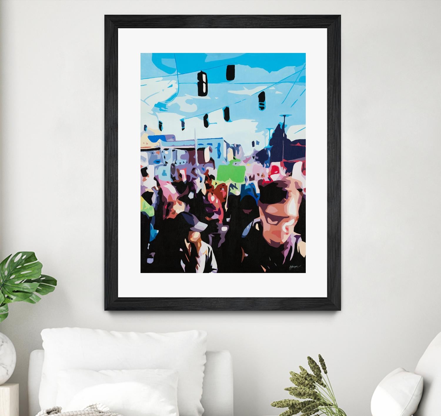 The March by Beth Ann Lawson on GIANT ART - blues figurative crowd