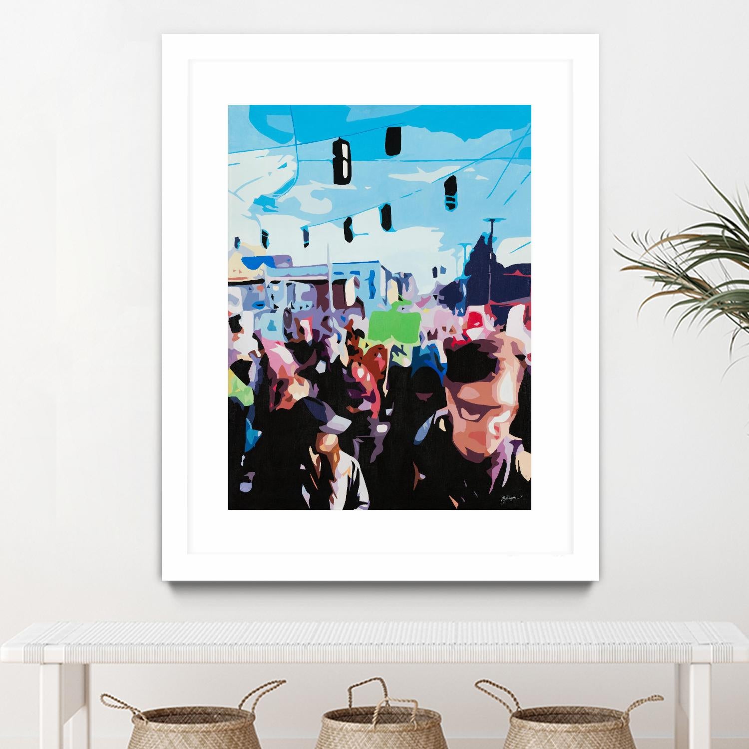 The March by Beth Ann Lawson on GIANT ART - blues figurative crowd