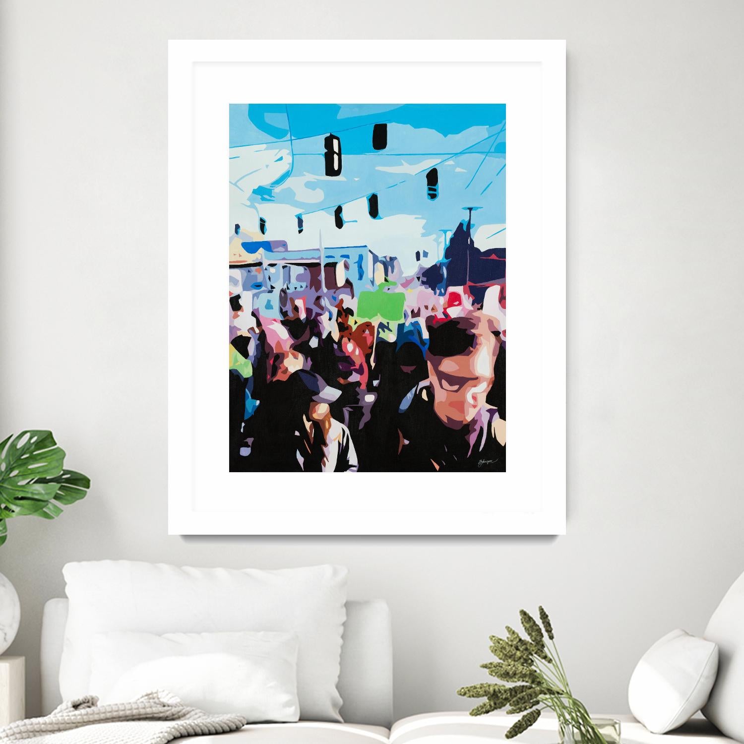 The March by Beth Ann Lawson on GIANT ART - blues figurative crowd