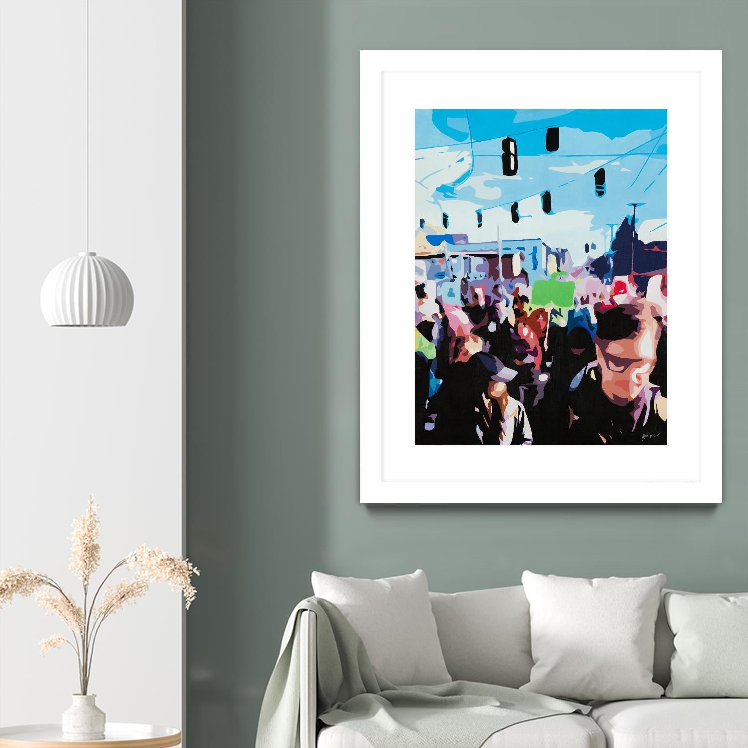 The March by Beth Ann Lawson on GIANT ART - blues figurative crowd