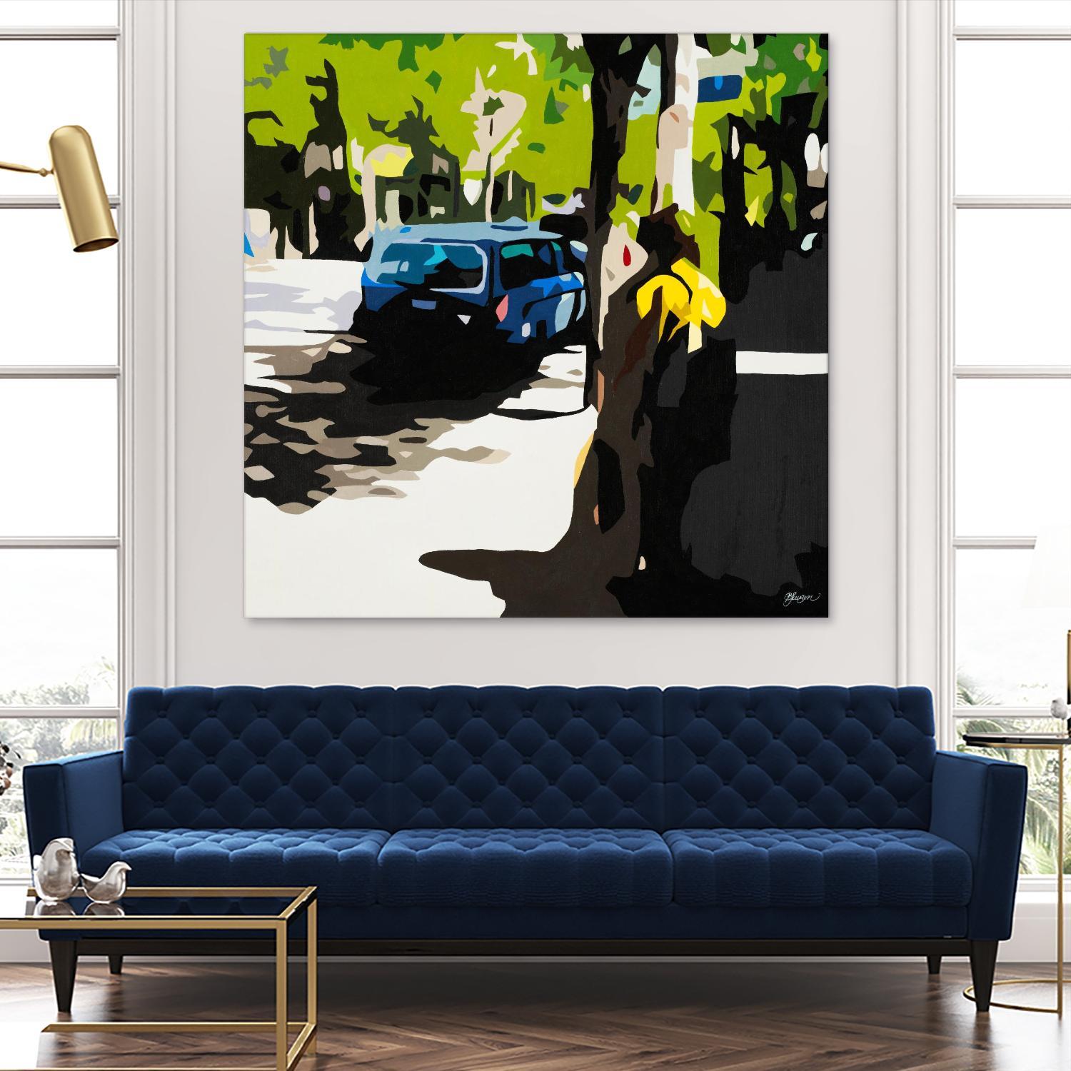 A Volvo In Ballard by Beth Ann Lawson on GIANT ART - greens cityscapes urban