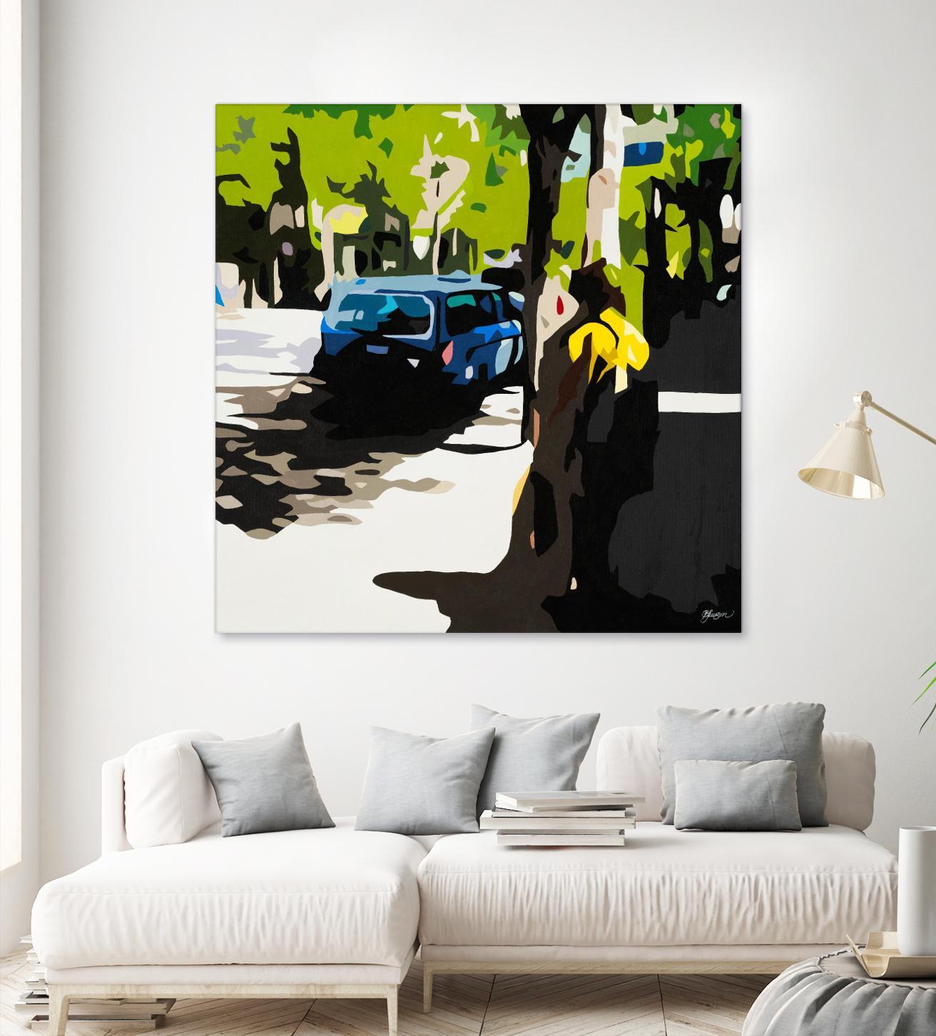 A Volvo In Ballard by Beth Ann Lawson on GIANT ART - greens cityscapes urban