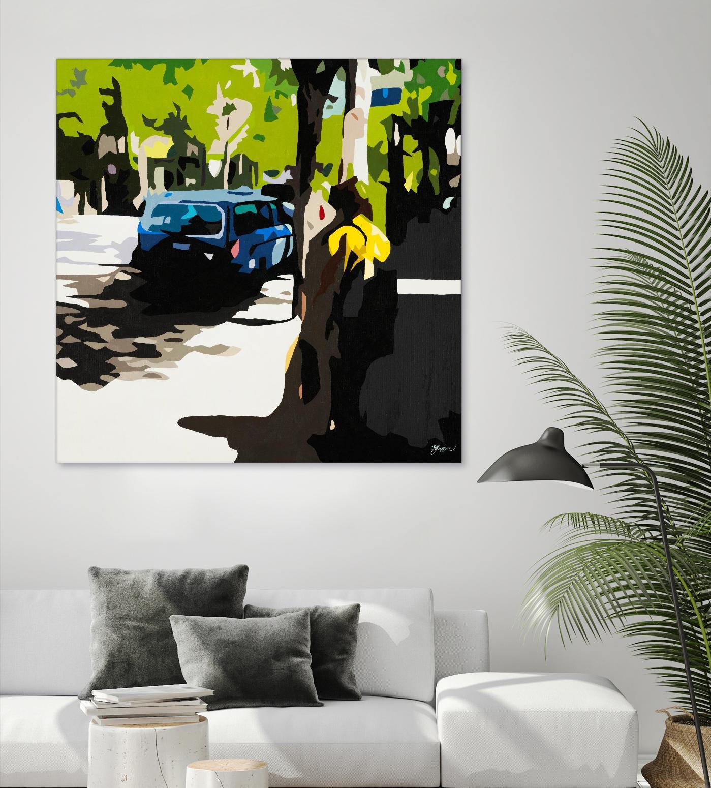 A Volvo In Ballard by Beth Ann Lawson on GIANT ART - greens cityscapes urban