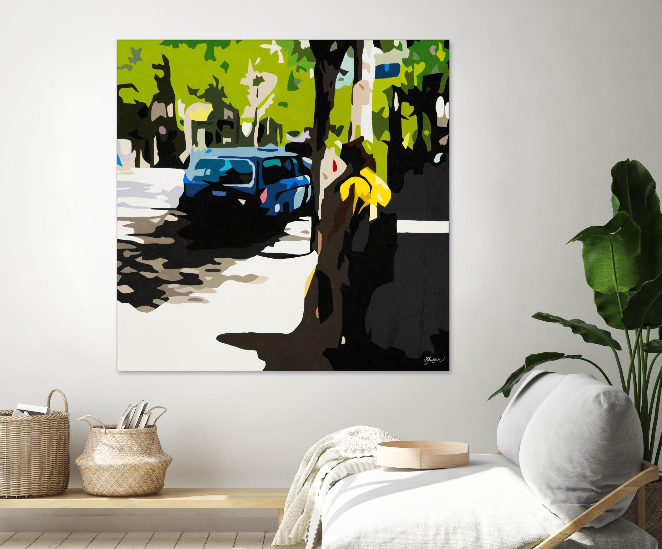 A Volvo In Ballard by Beth Ann Lawson on GIANT ART - greens cityscapes urban