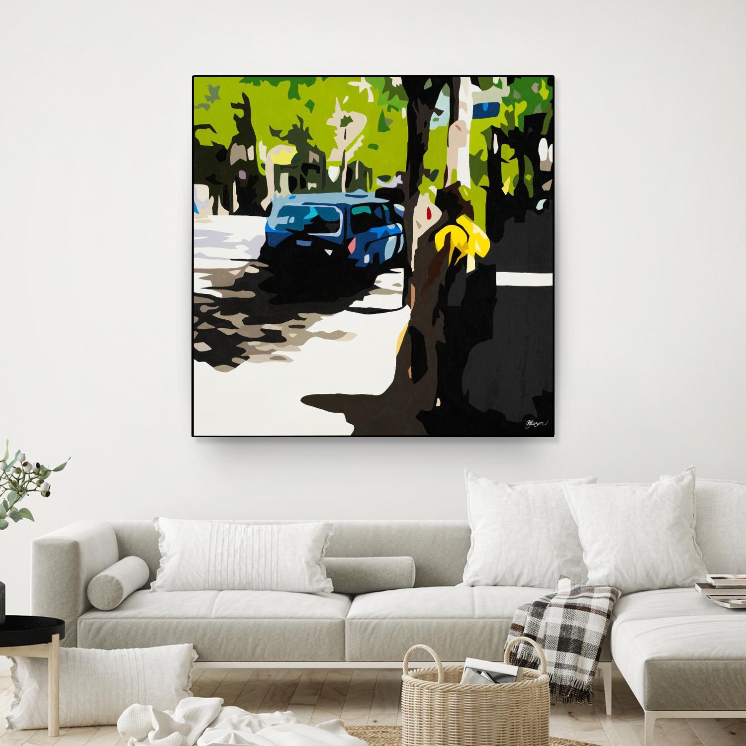 A Volvo In Ballard by Beth Ann Lawson on GIANT ART - greens cityscapes urban