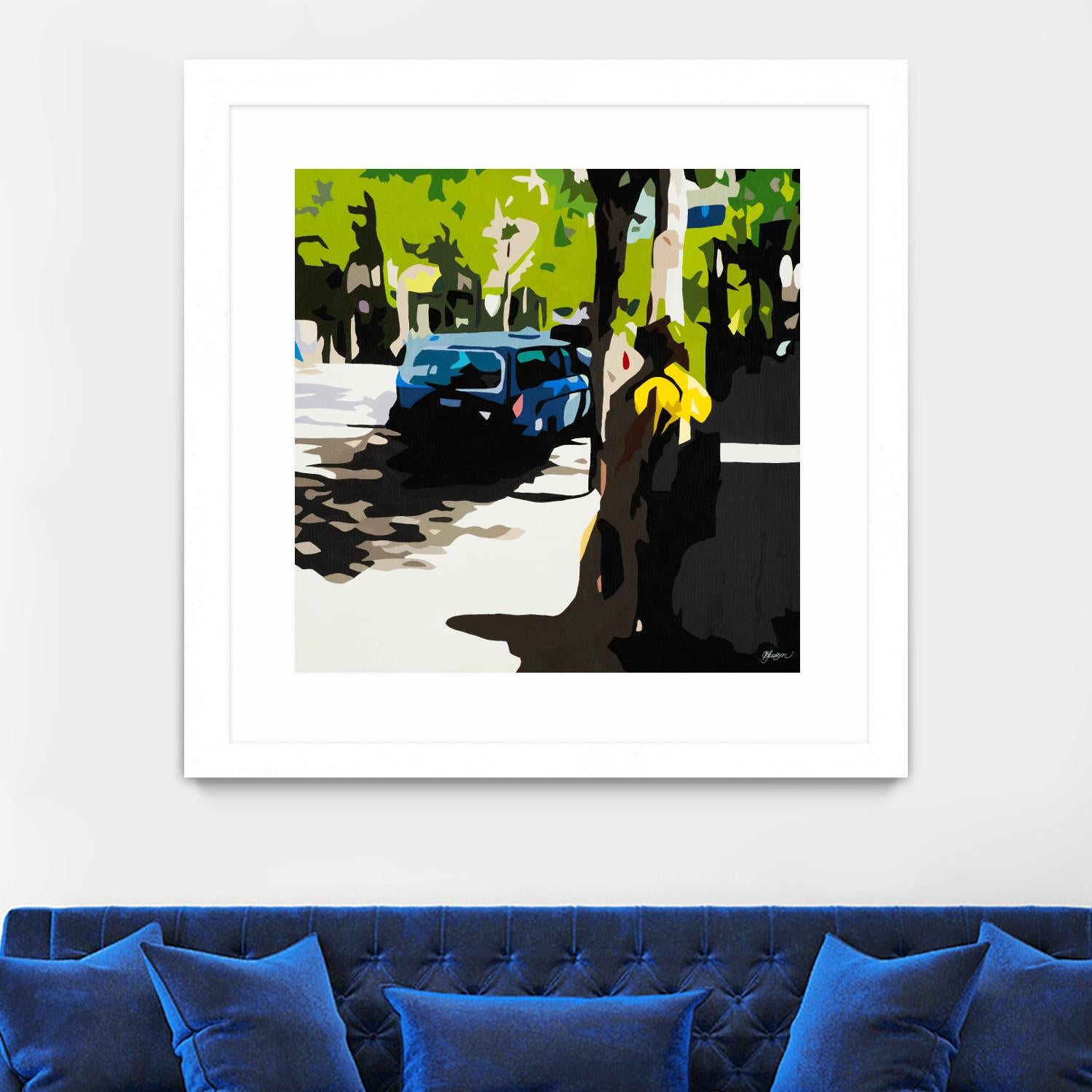 A Volvo In Ballard by Beth Ann Lawson on GIANT ART - greens cityscapes urban