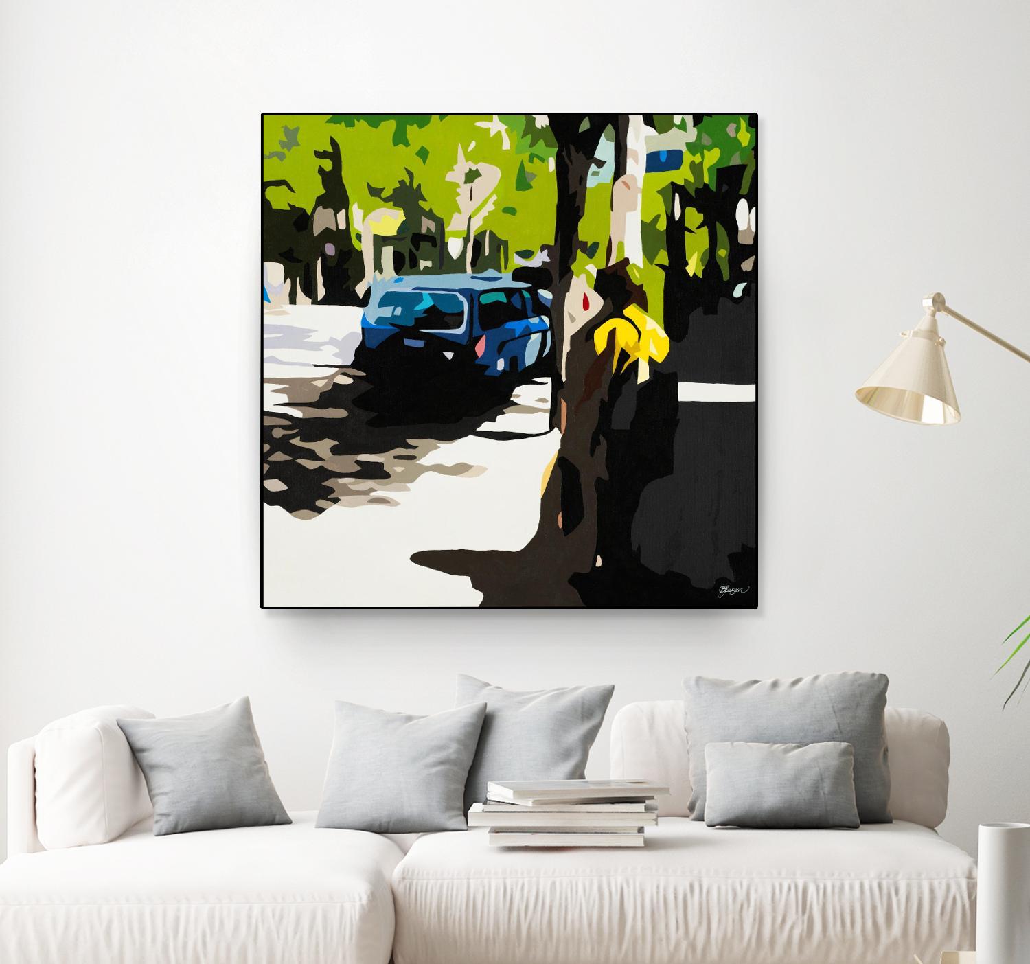 A Volvo In Ballard by Beth Ann Lawson on GIANT ART - greens cityscapes urban