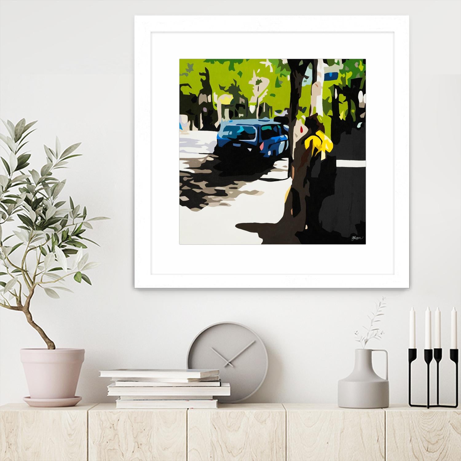 A Volvo In Ballard by Beth Ann Lawson on GIANT ART - greens cityscapes urban