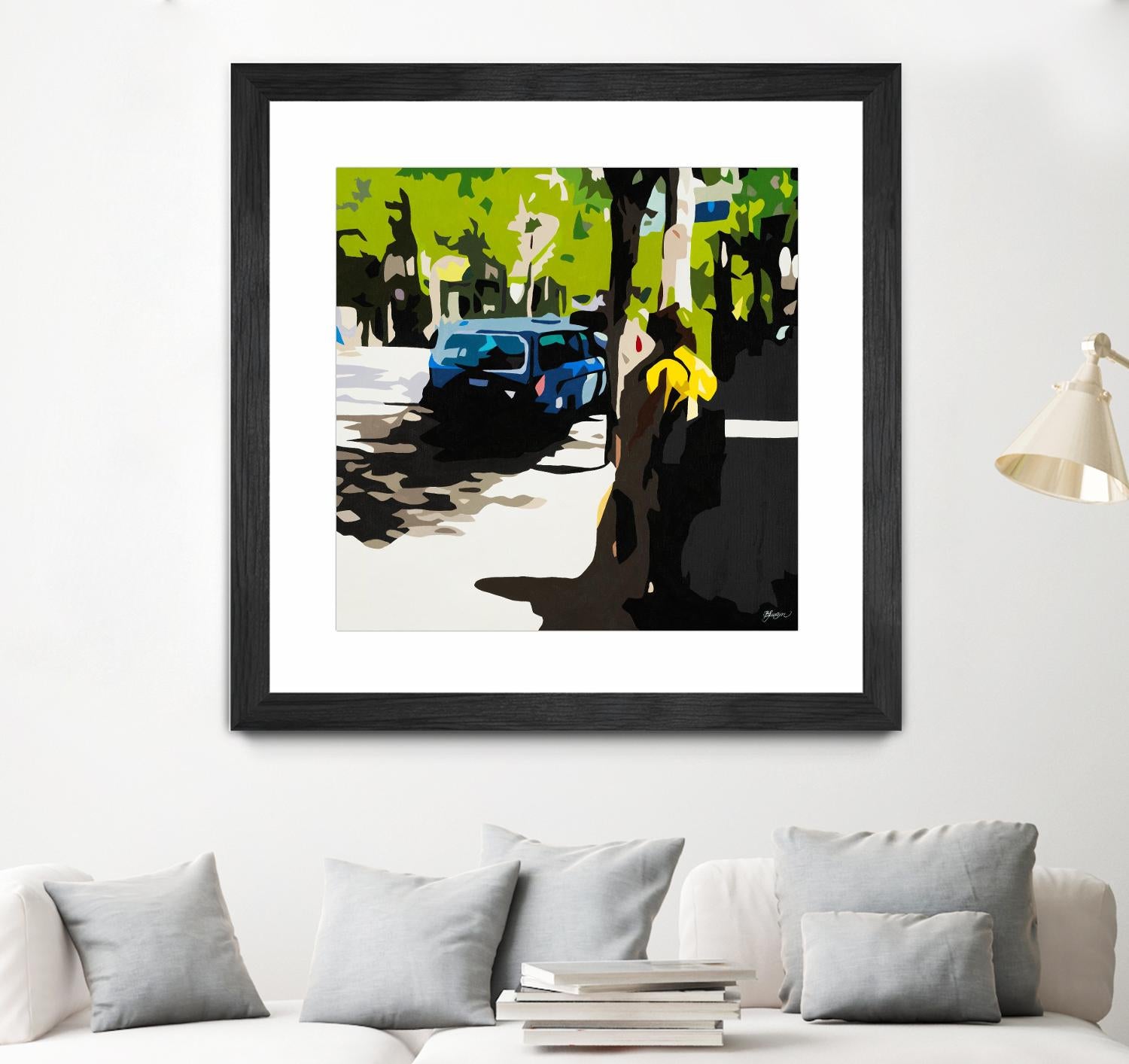 A Volvo In Ballard by Beth Ann Lawson on GIANT ART - greens cityscapes urban