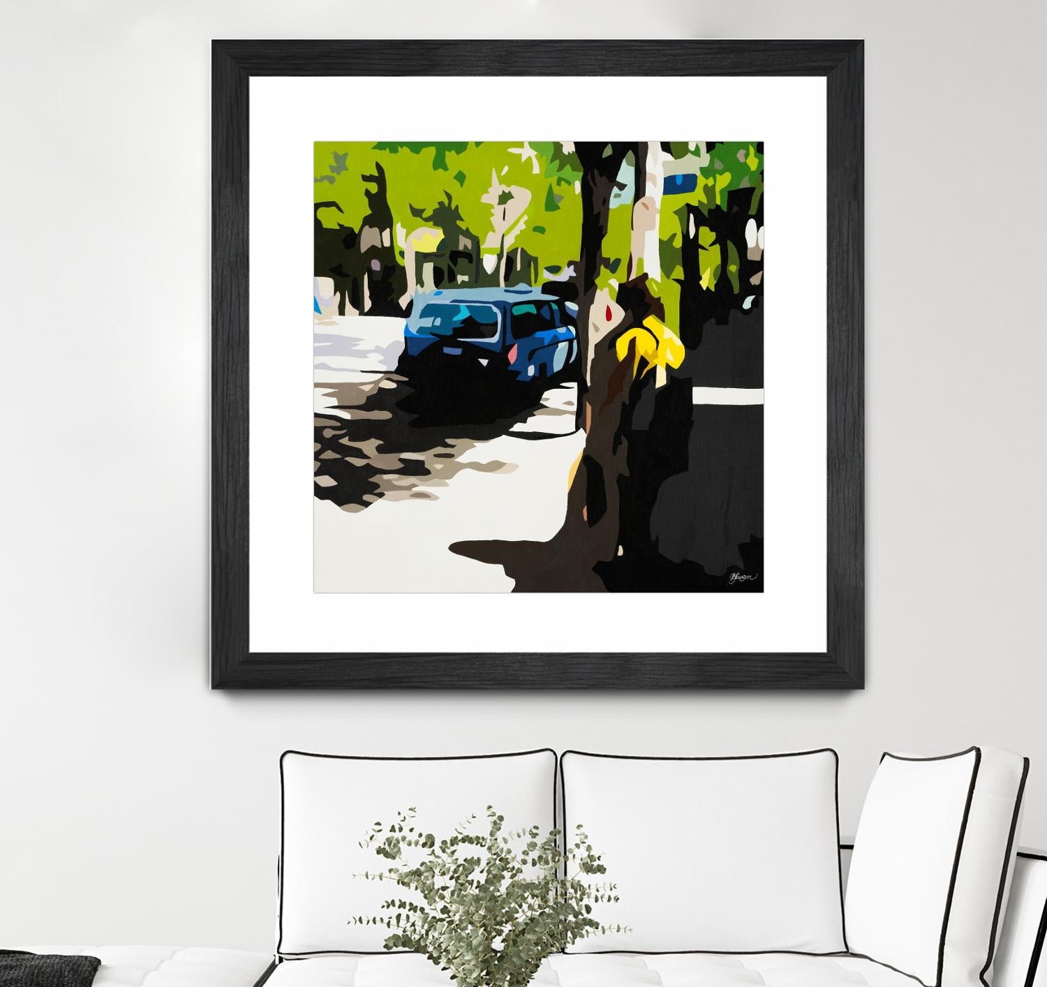 A Volvo In Ballard by Beth Ann Lawson on GIANT ART - greens cityscapes urban