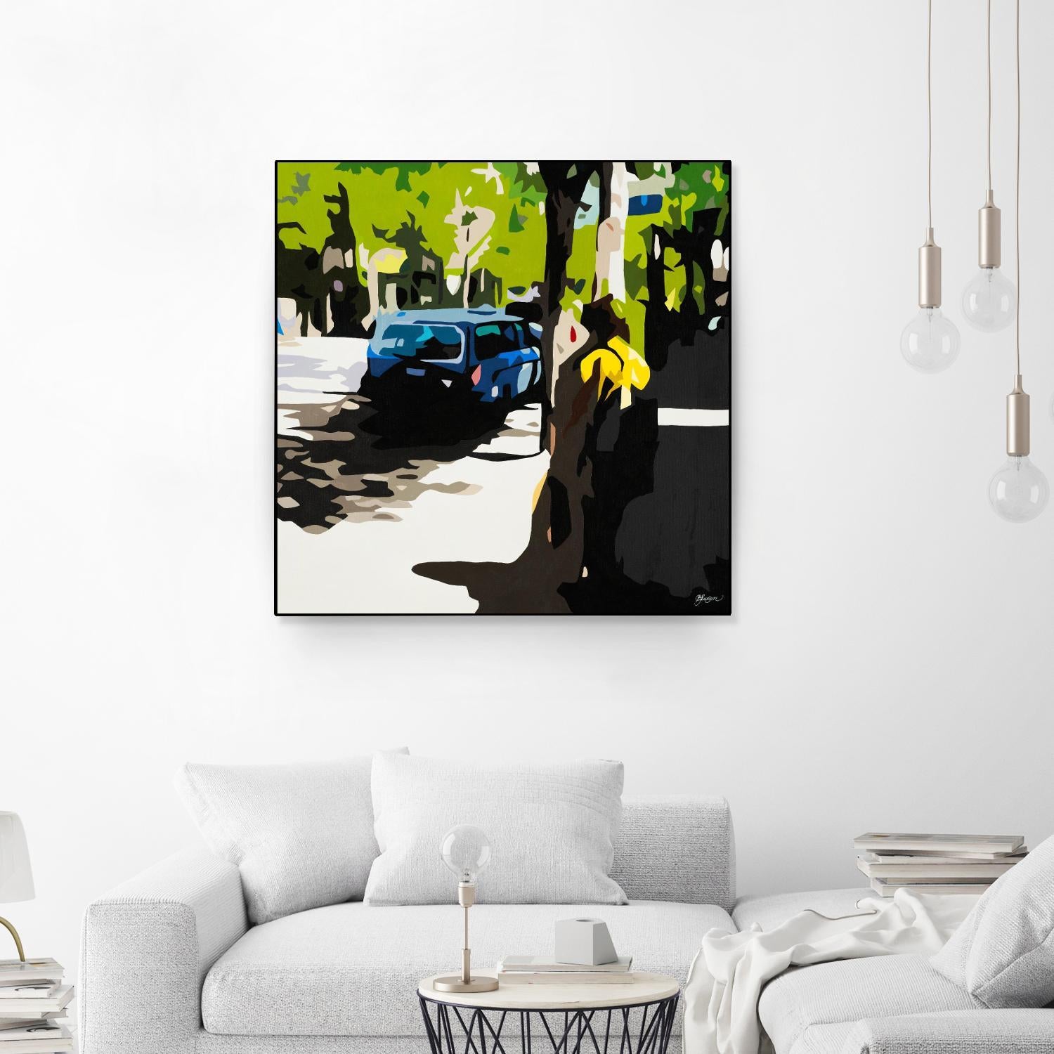 A Volvo In Ballard by Beth Ann Lawson on GIANT ART - greens cityscapes urban