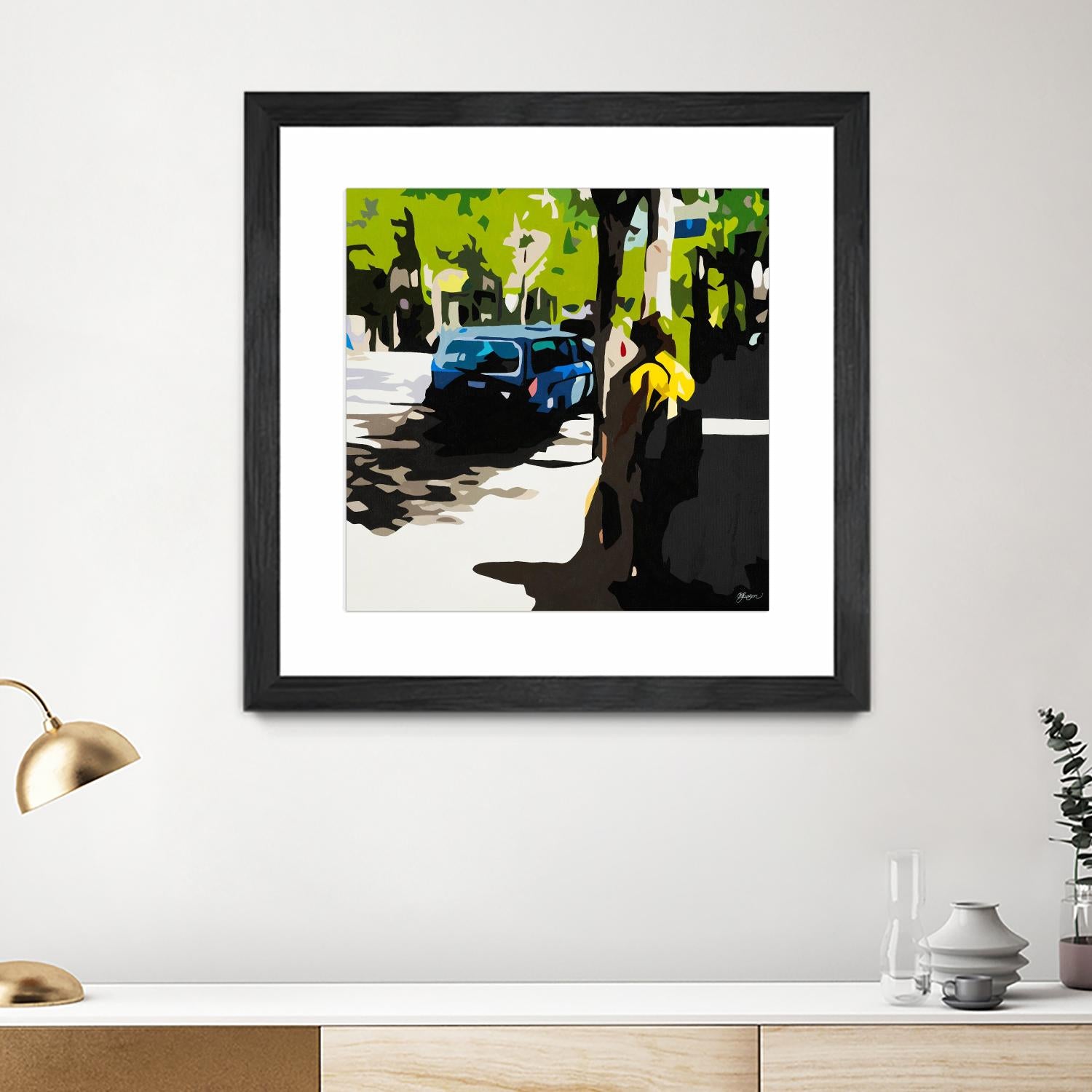 A Volvo In Ballard by Beth Ann Lawson on GIANT ART - greens cityscapes urban