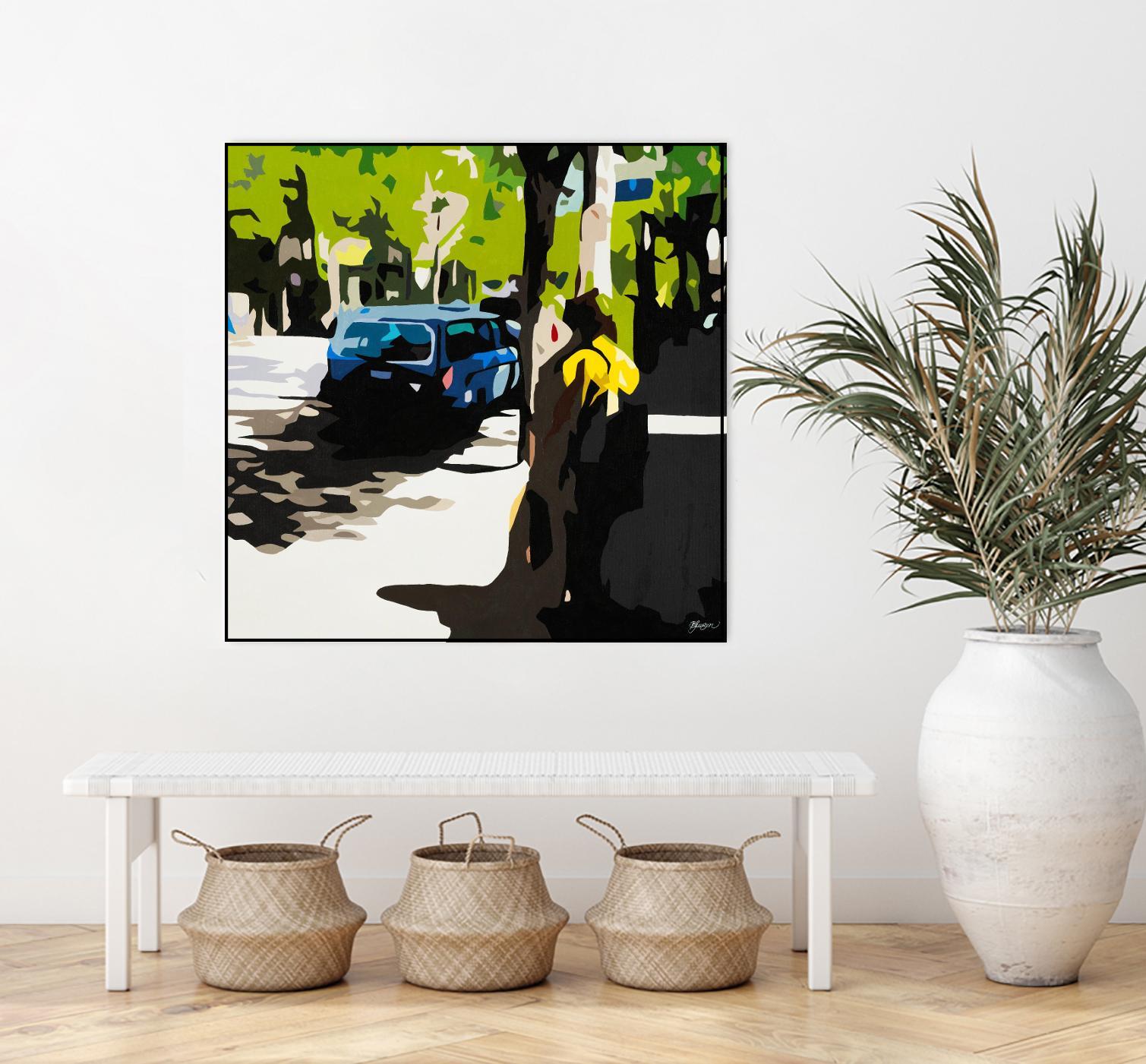 A Volvo In Ballard by Beth Ann Lawson on GIANT ART - greens cityscapes urban