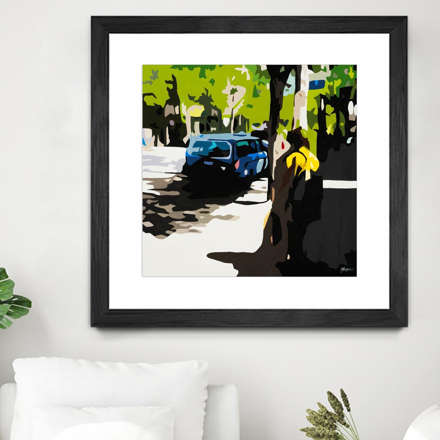 A Volvo In Ballard by Beth Ann Lawson on GIANT ART - greens cityscapes urban