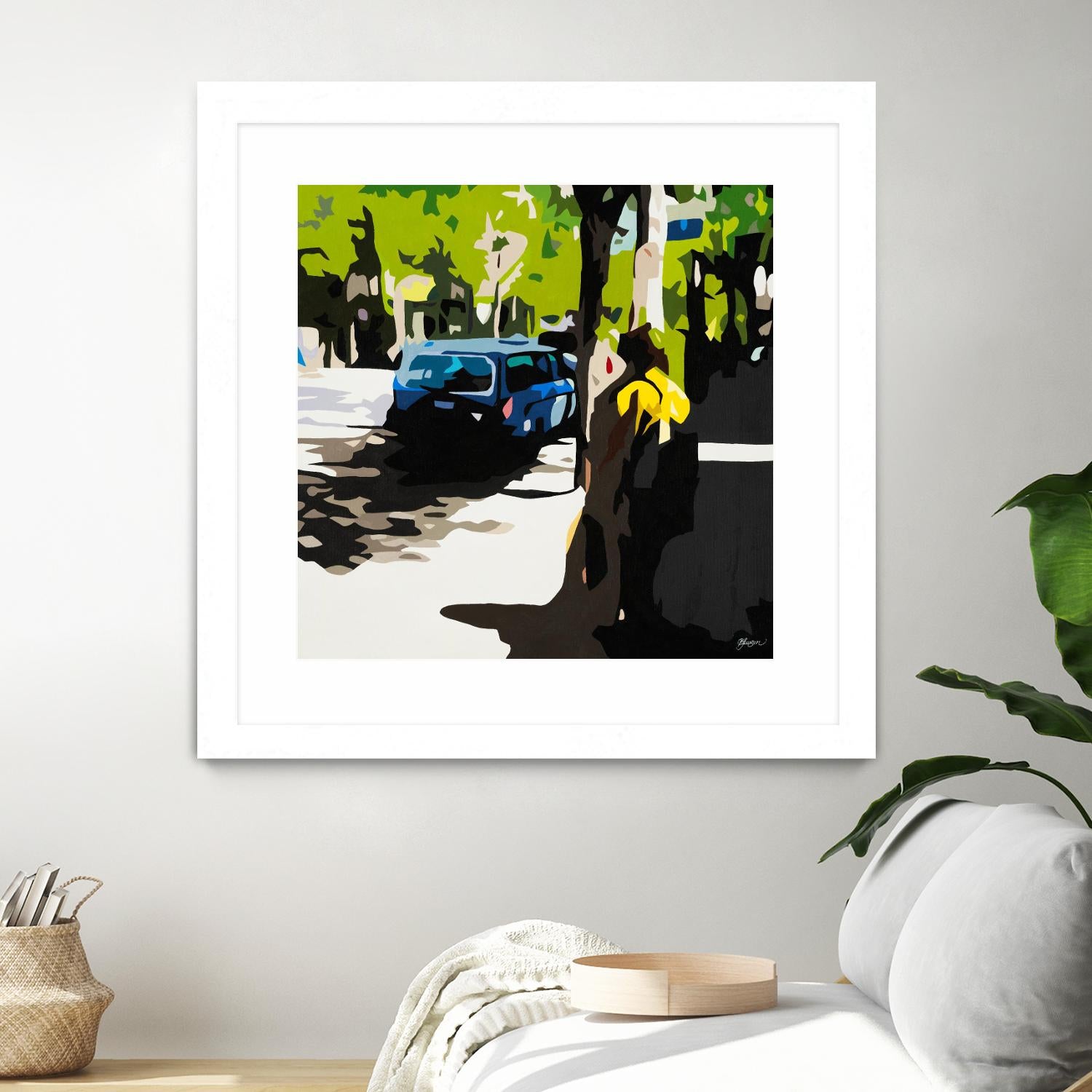 A Volvo In Ballard by Beth Ann Lawson on GIANT ART - greens cityscapes urban