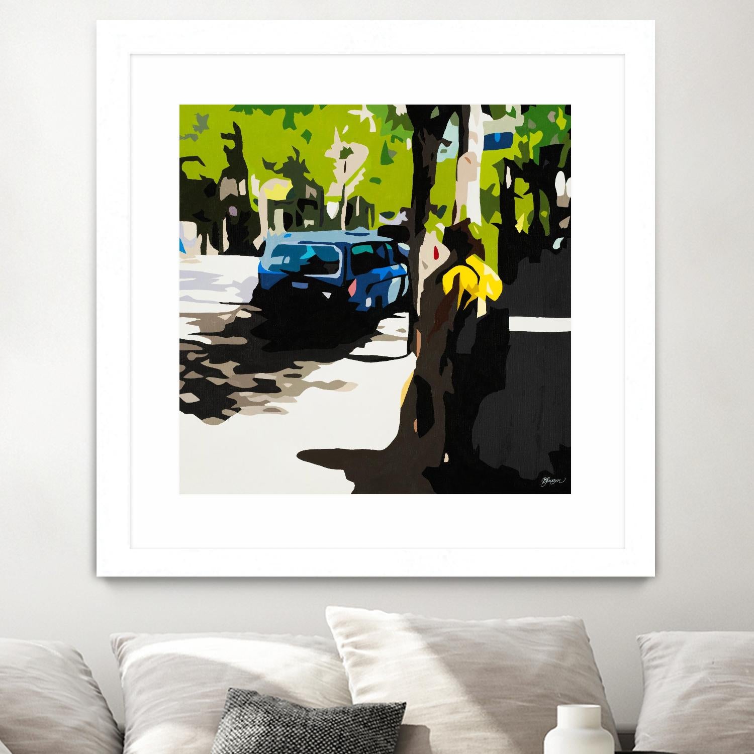 A Volvo In Ballard by Beth Ann Lawson on GIANT ART - greens cityscapes urban