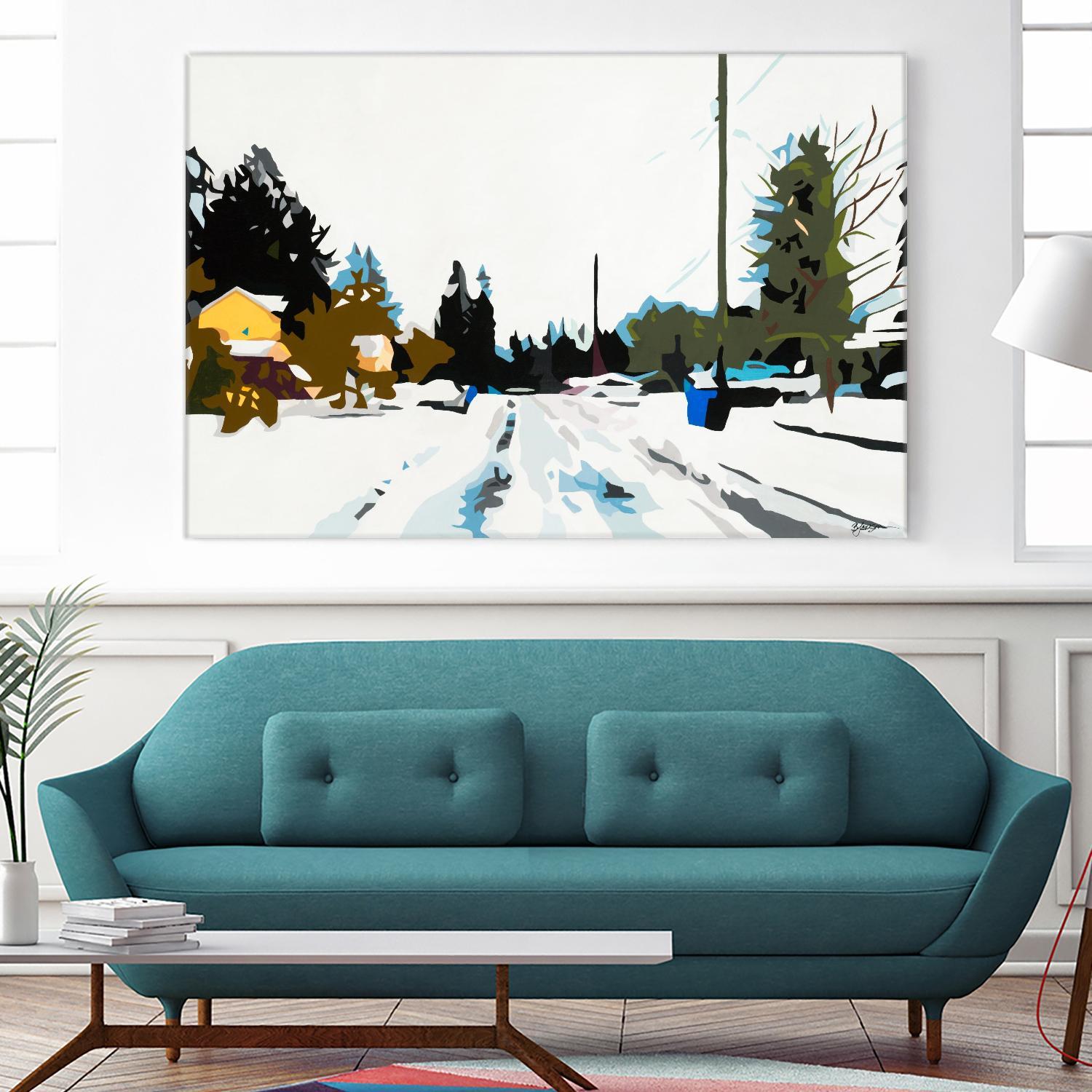 Winterhood by Beth Ann Lawson on GIANT ART - whites & creams scenic winter