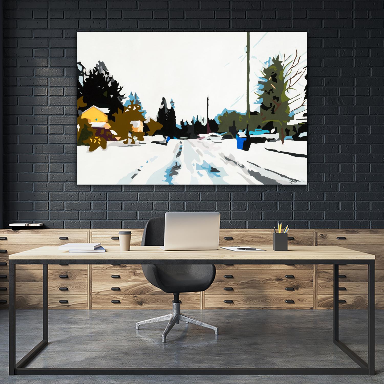 Winterhood by Beth Ann Lawson on GIANT ART - whites & creams scenic winter