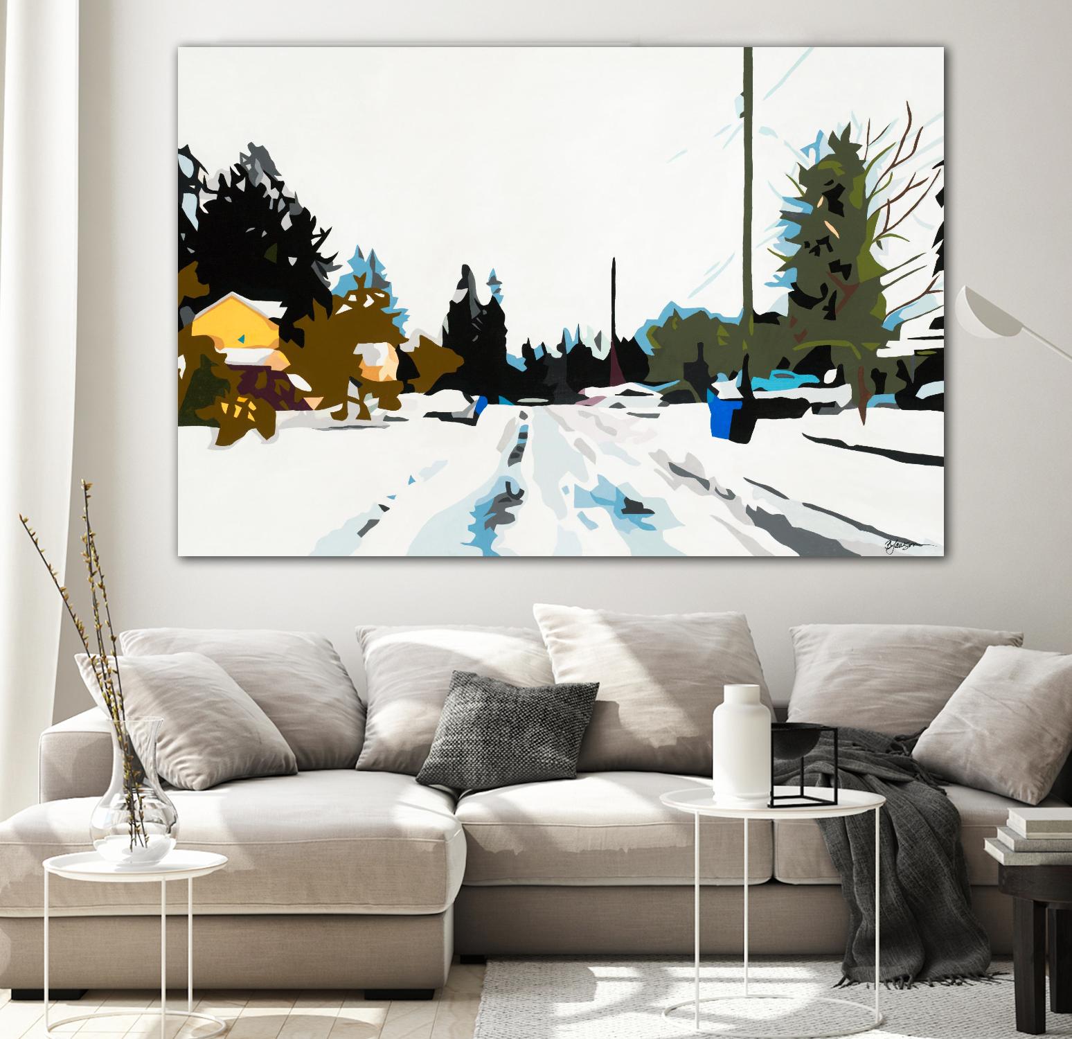 Winterhood by Beth Ann Lawson on GIANT ART - whites & creams scenic winter