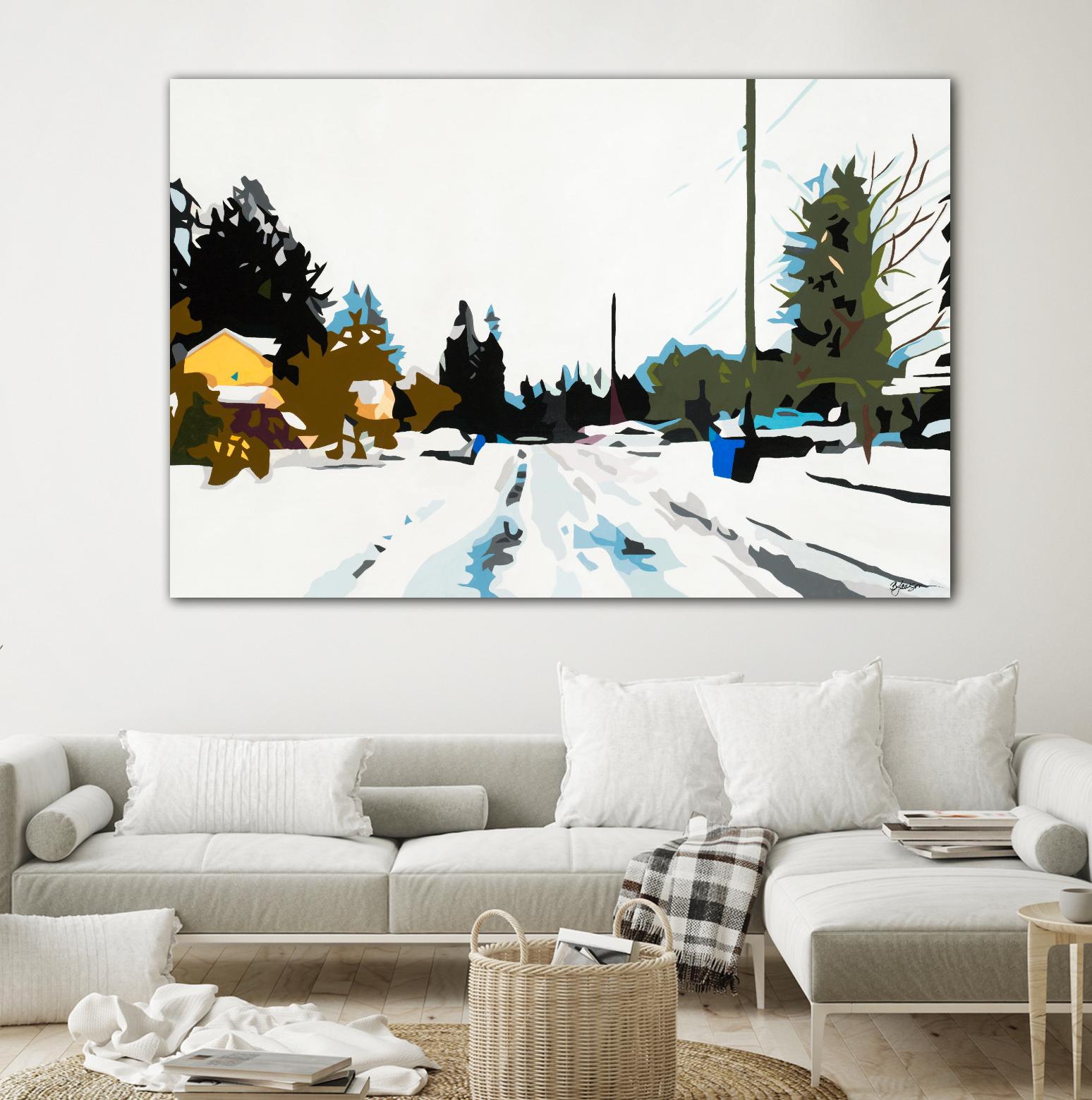 Winterhood by Beth Ann Lawson on GIANT ART - whites & creams scenic winter