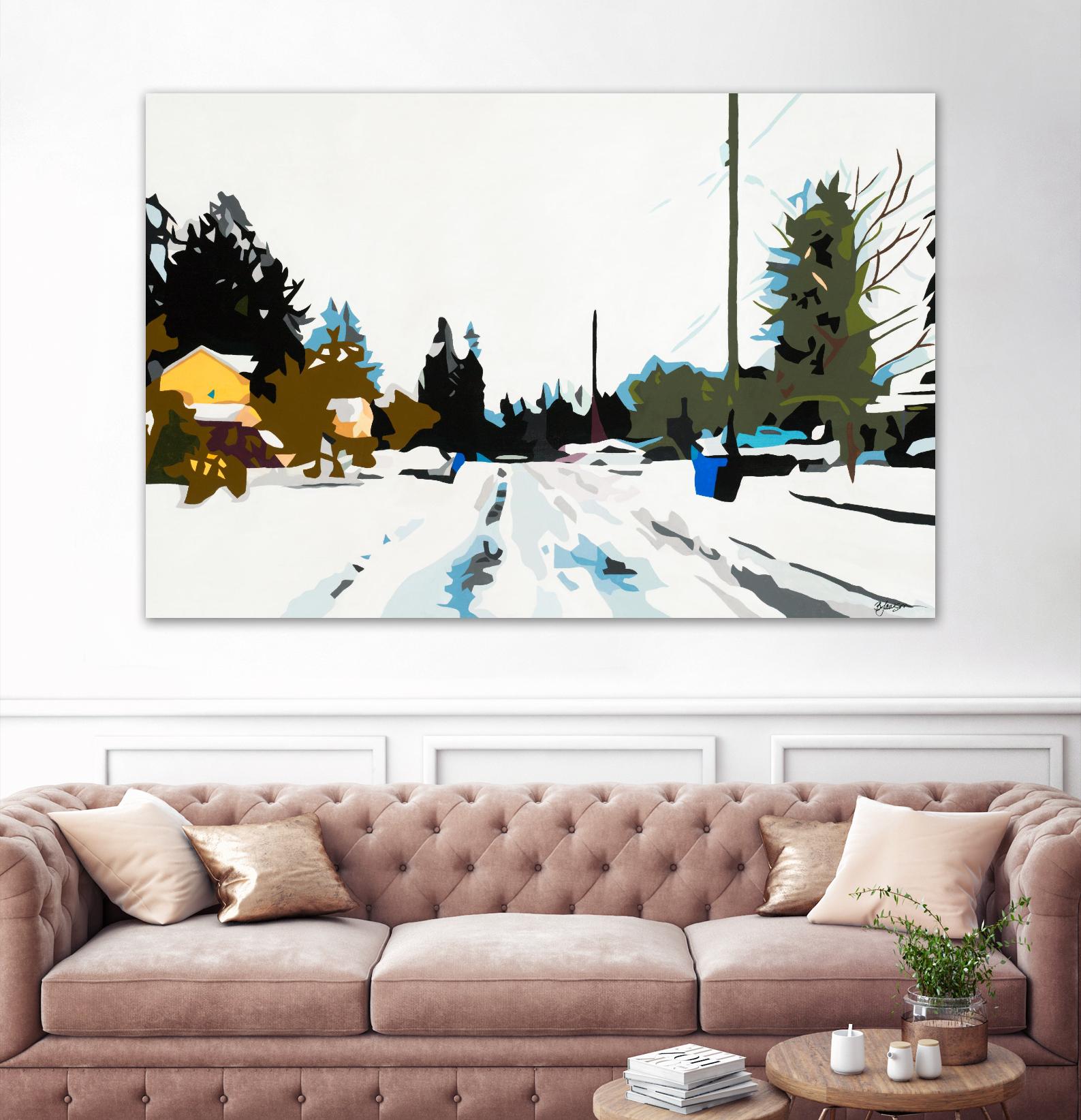 Winterhood by Beth Ann Lawson on GIANT ART - whites & creams scenic winter