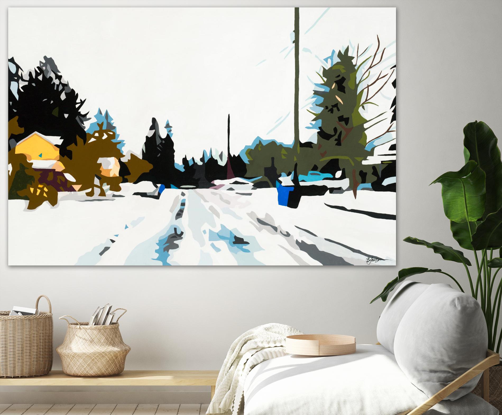 Winterhood by Beth Ann Lawson on GIANT ART - whites & creams scenic winter