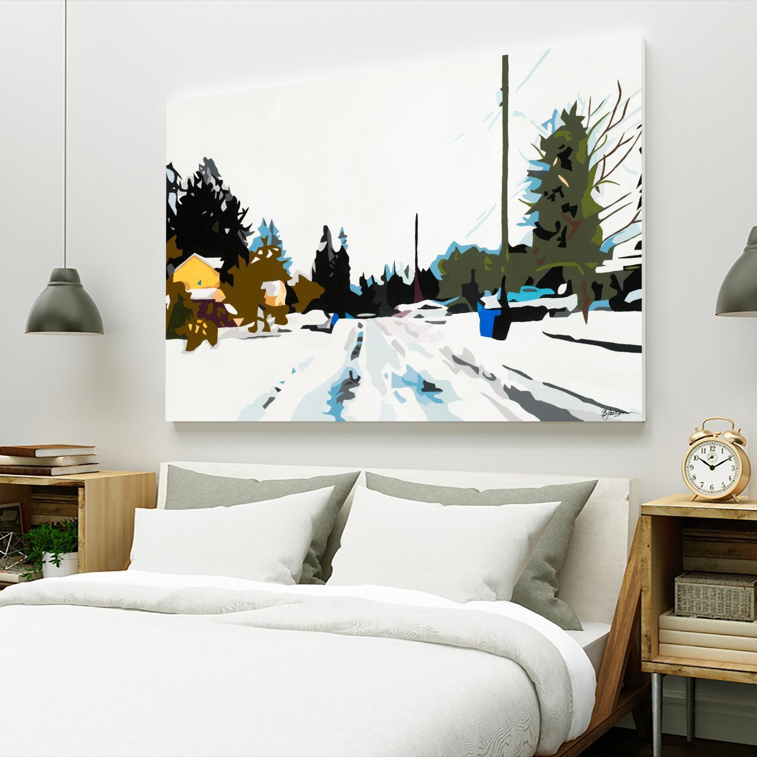 Winterhood by Beth Ann Lawson on GIANT ART - whites & creams scenic winter