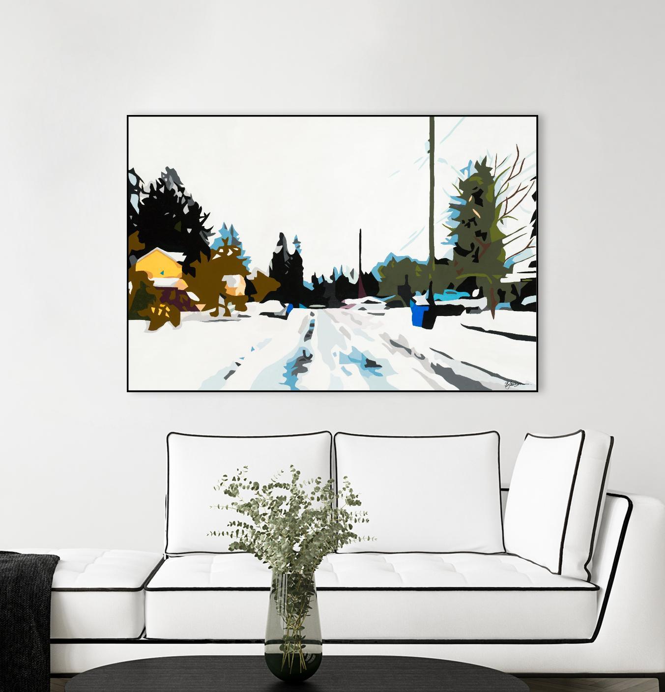 Winterhood by Beth Ann Lawson on GIANT ART - whites & creams scenic winter