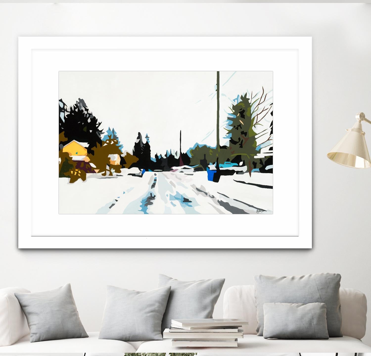 Winterhood by Beth Ann Lawson on GIANT ART - whites & creams scenic winter