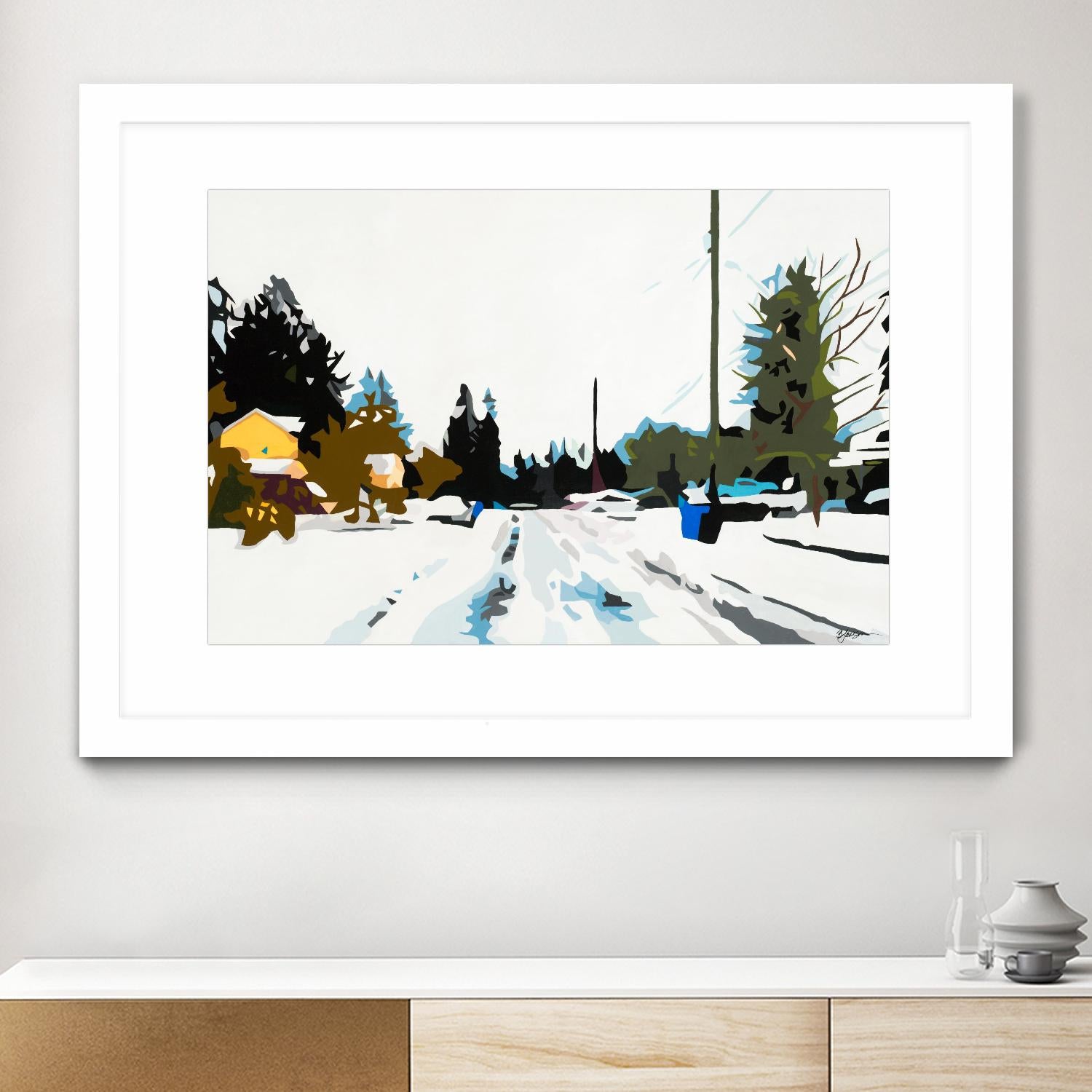 Winterhood by Beth Ann Lawson on GIANT ART - whites & creams scenic winter